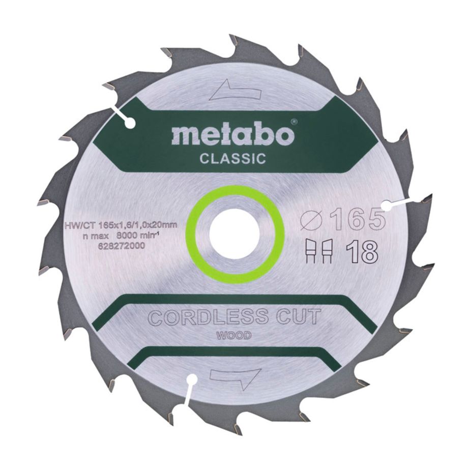 Metabo CordlessCutClassic 165x20 18 WZ 20