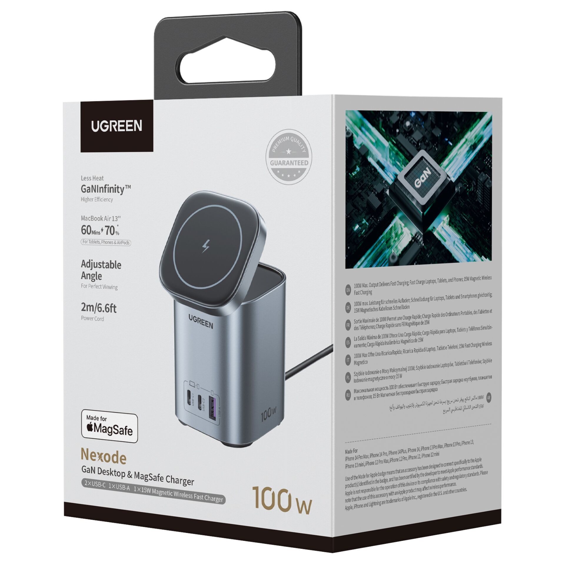 UGREEN Nexode Pro 100W MagSafe Wireless GaN Desktop Charger