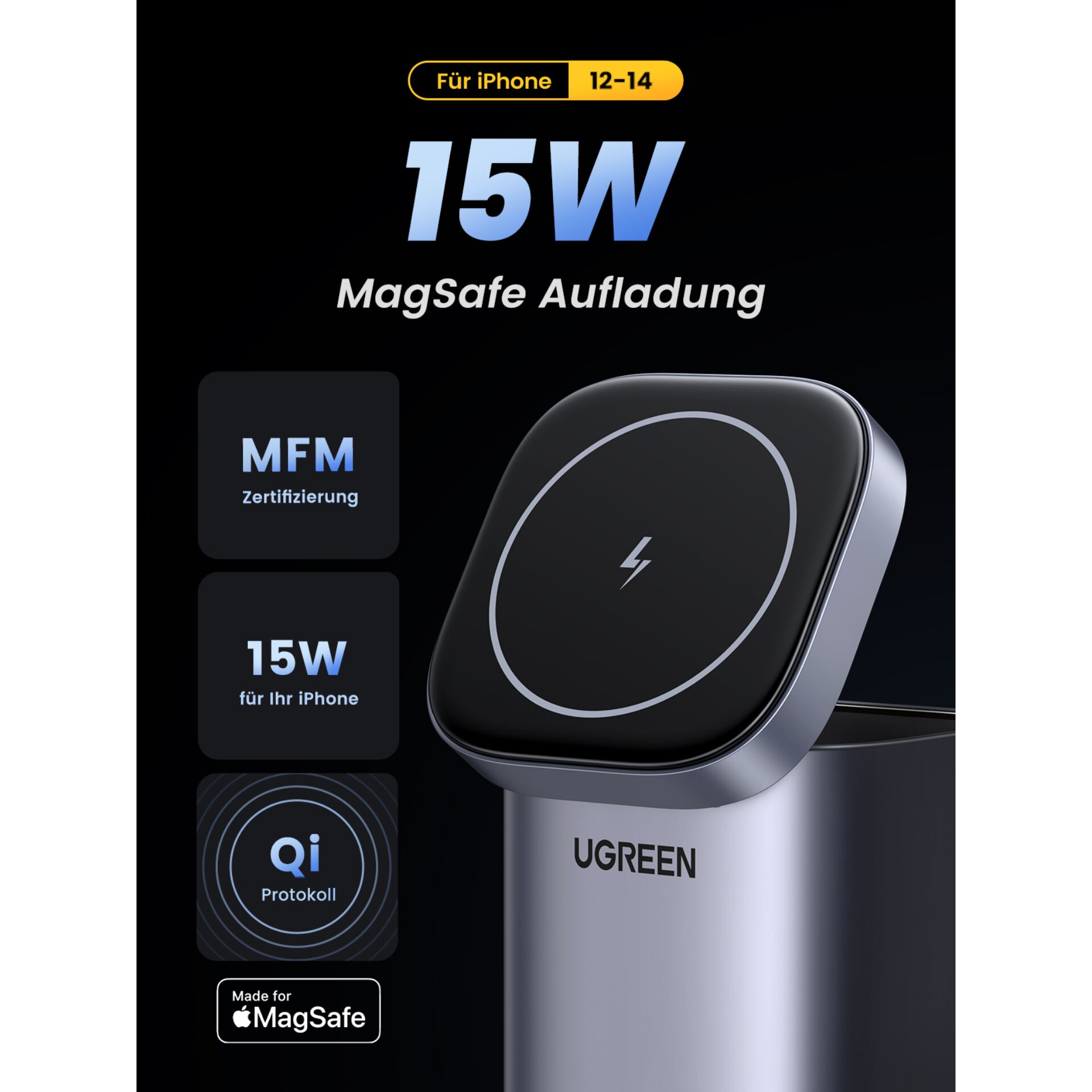 UGREEN Nexode Pro 100W MagSafe Wireless GaN Desktop Charger