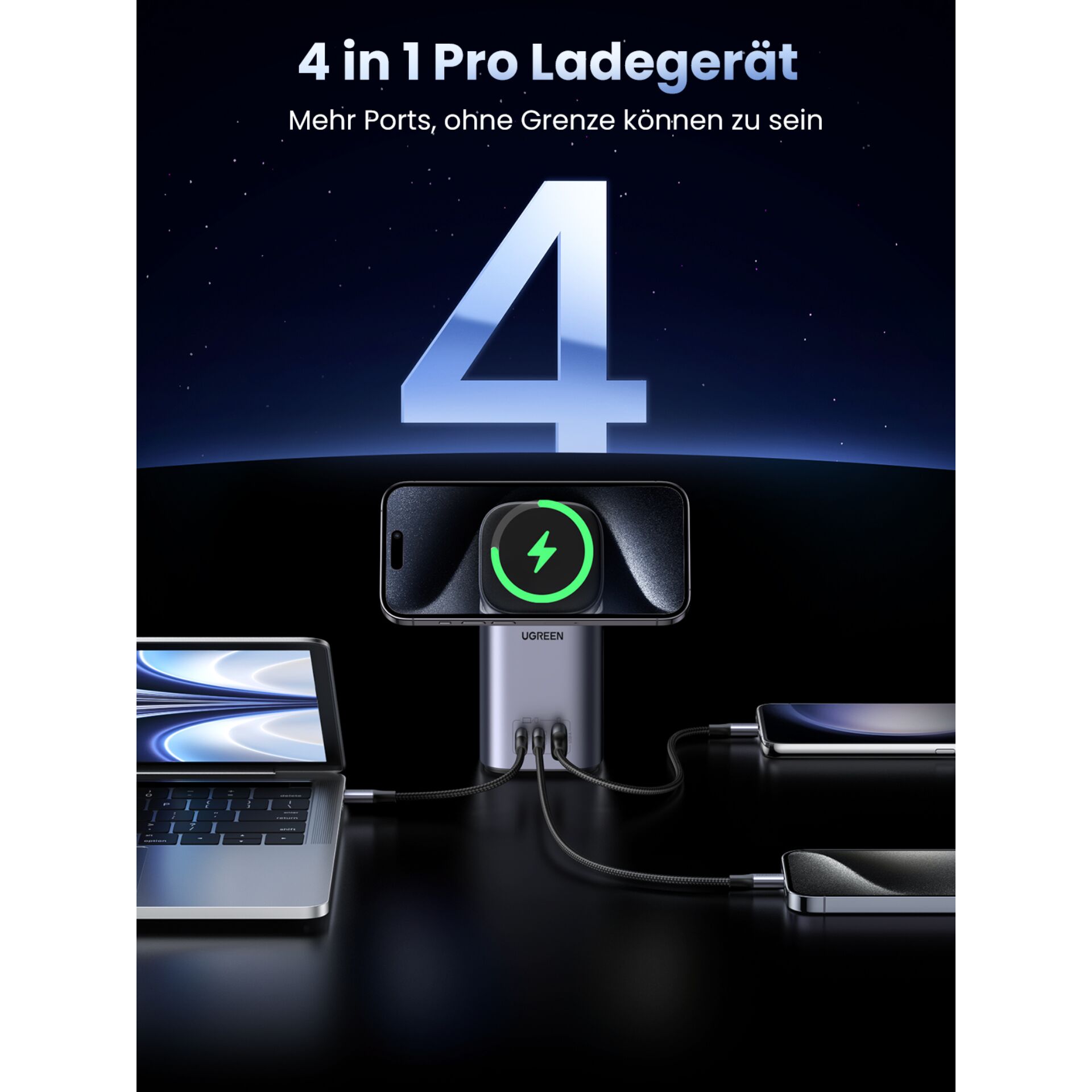 UGREEN Nexode Pro 100W MagSafe Wireless GaN Desktop Charger
