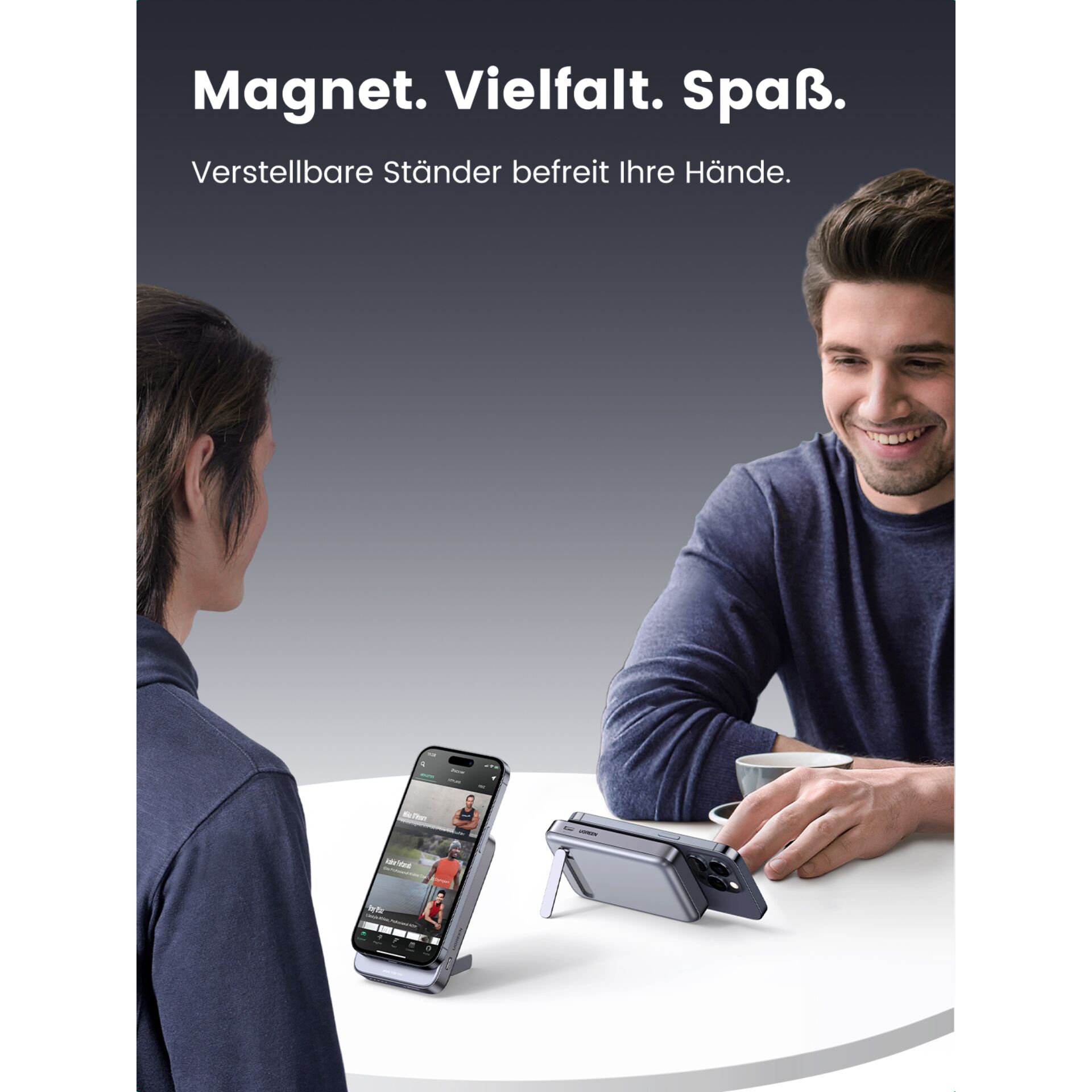 UGREEN 10000mAh Mini Powerbank Wireless 20W con MagSafe grig