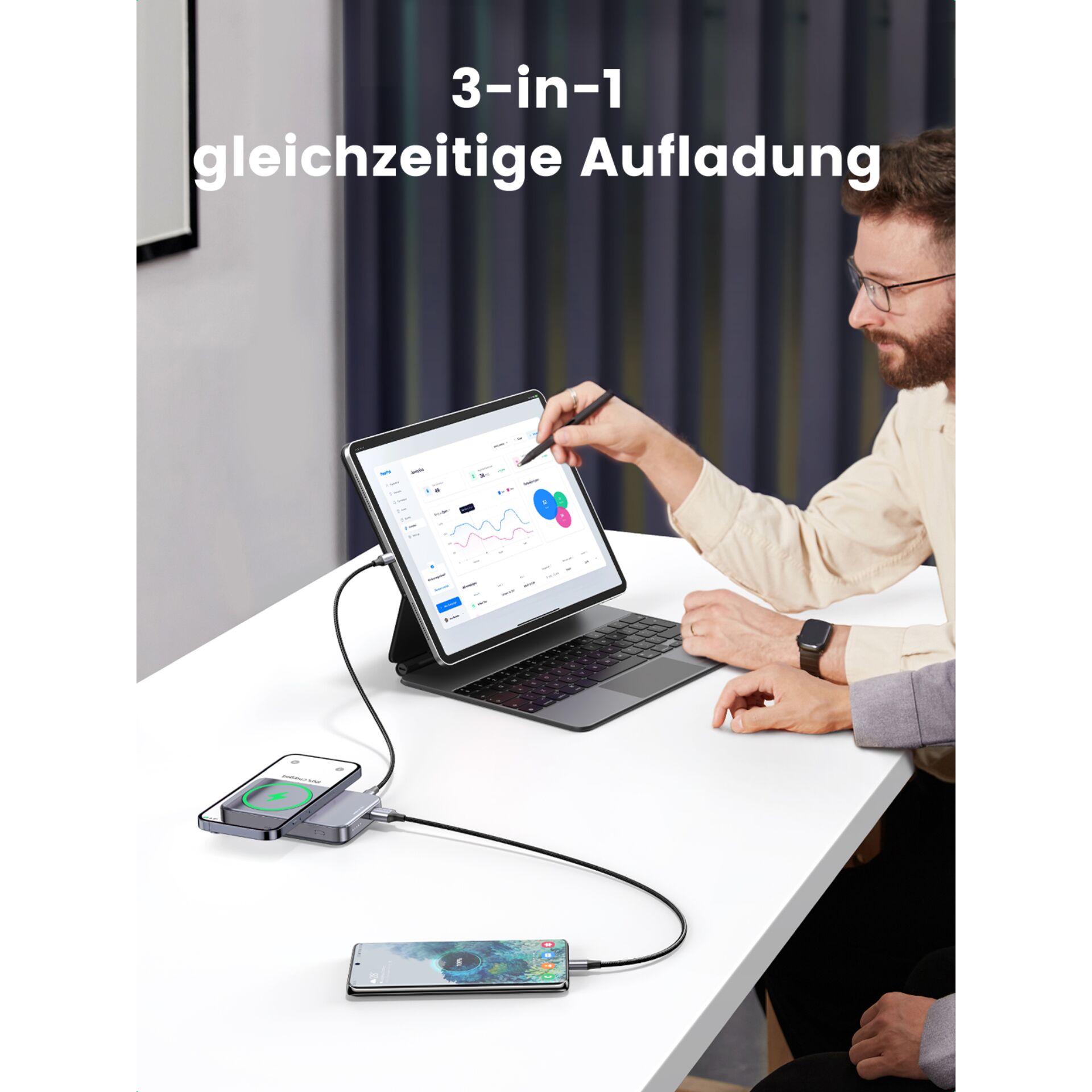 UGREEN 10000mAh Mini Powerbank Wireless 20W con MagSafe grig