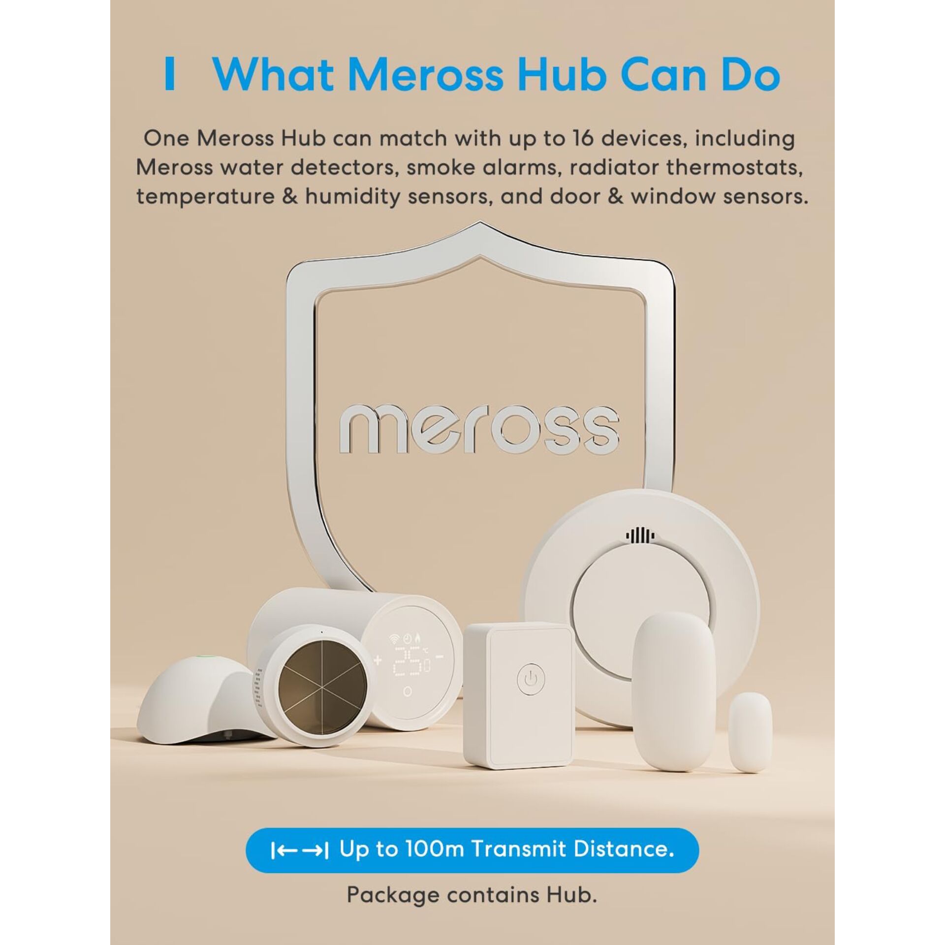 Meross Smart Tür und Fenster- kontakt Starter Kit inkl. Hub