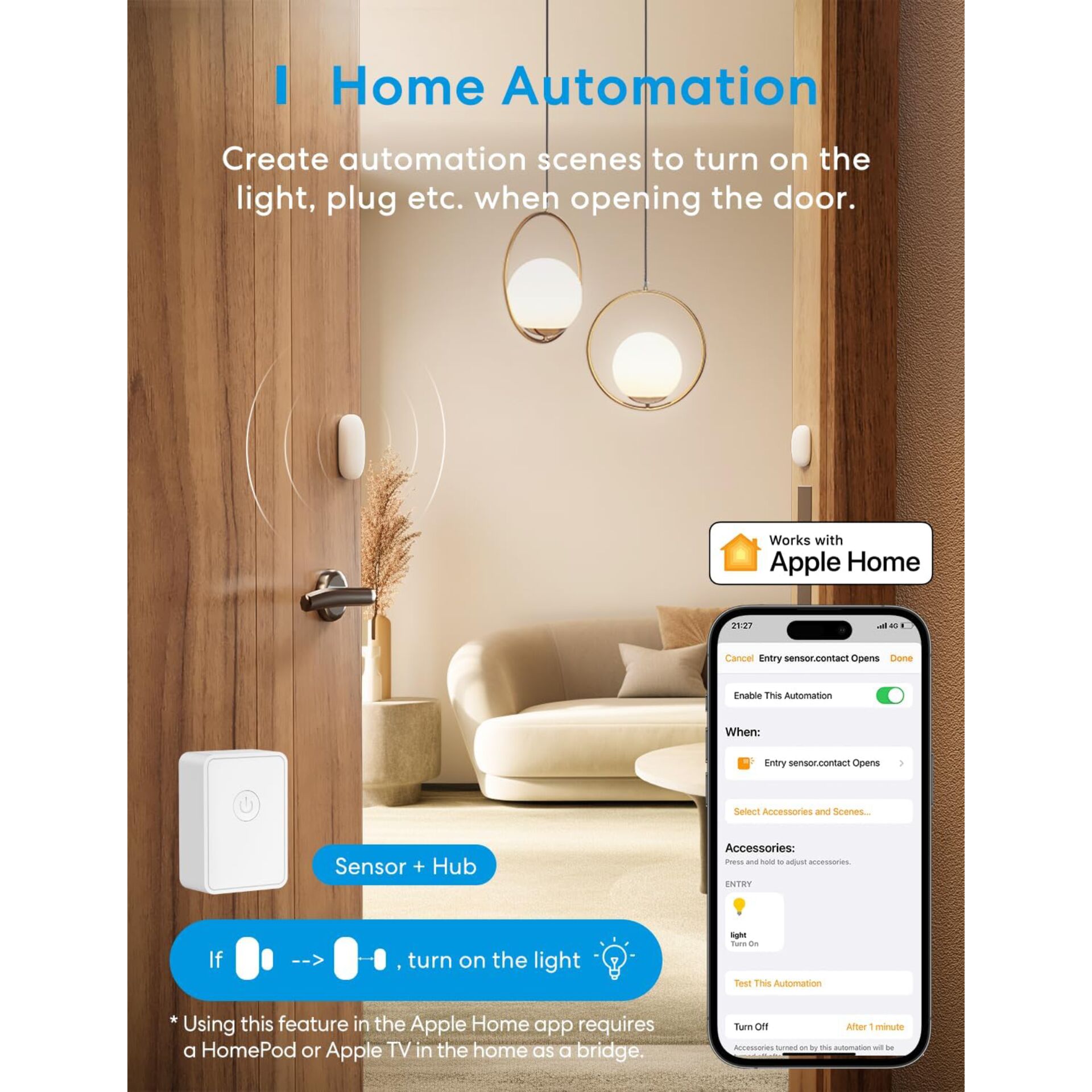 Meross Smart Tür und Fenster- kontakt Starter Kit inkl. Hub