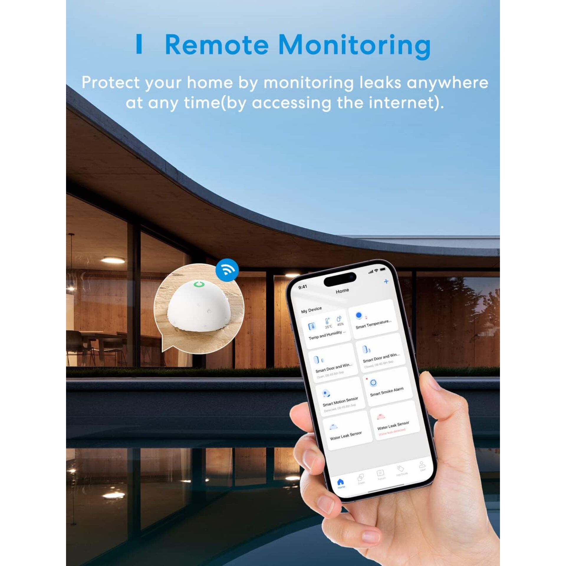 Meross Smart Wassermelder Starter Kit Inkl. Hub