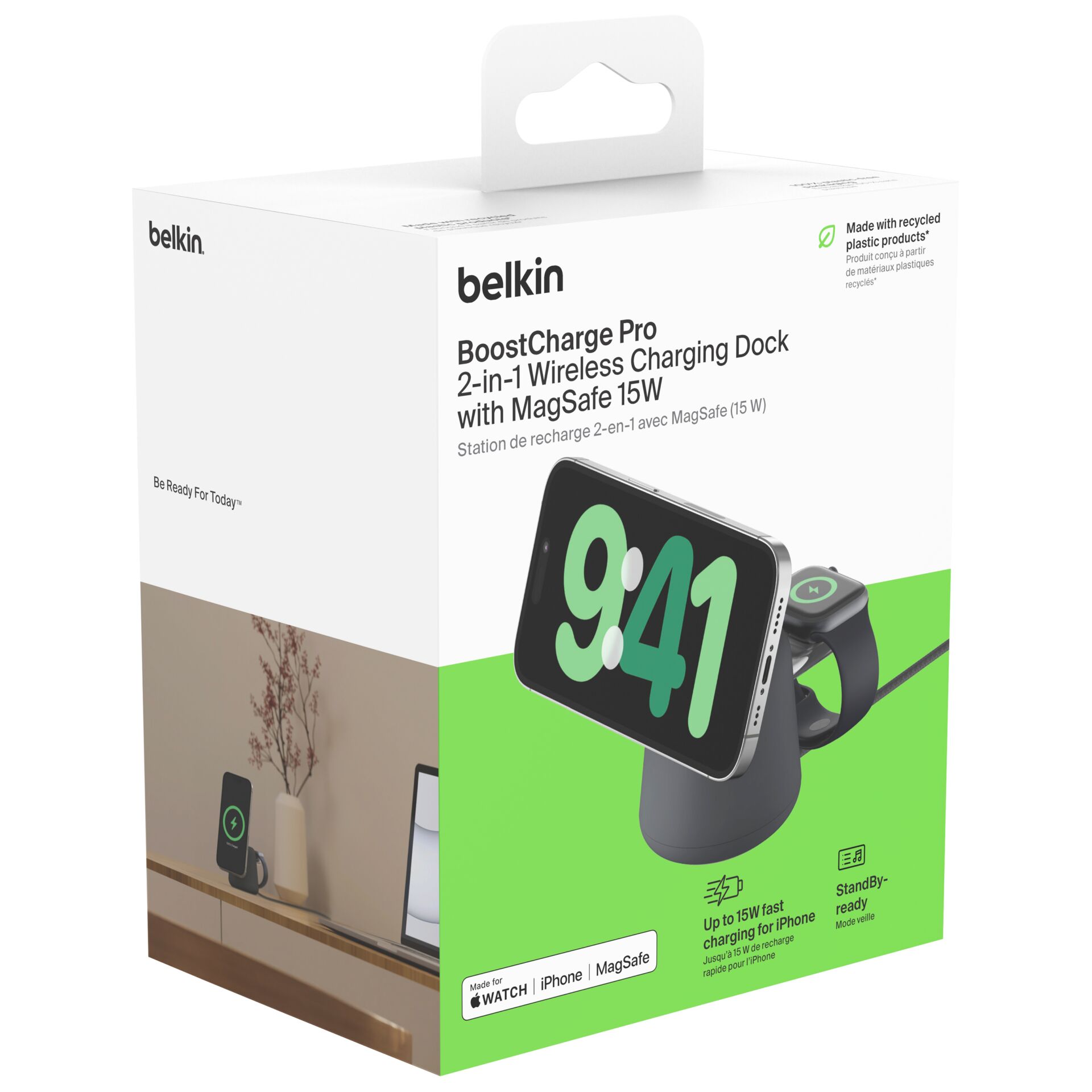 Belkin BOOST Charge Pro 2in1 15W Ladedock/MagSafe gr. WIZ020