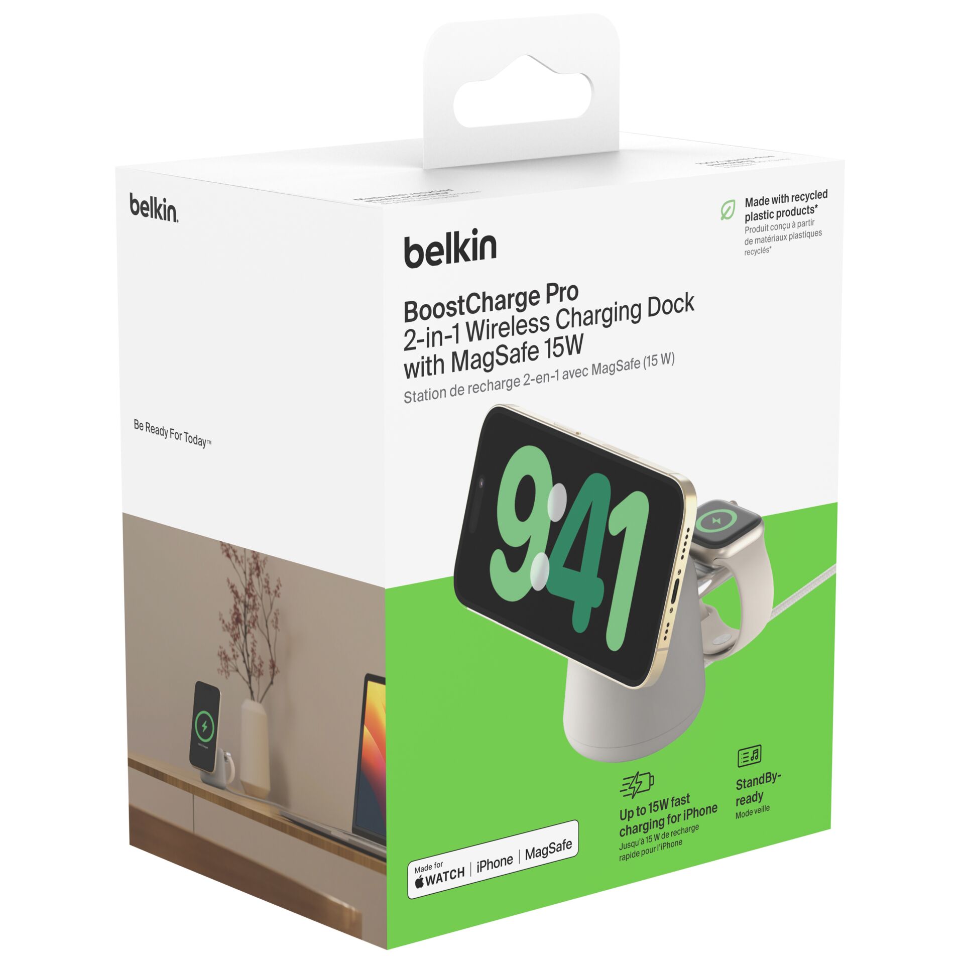Belkin BOOST Charge Pro 2in1 15W Ladedock/MagSafe san.WIZ020