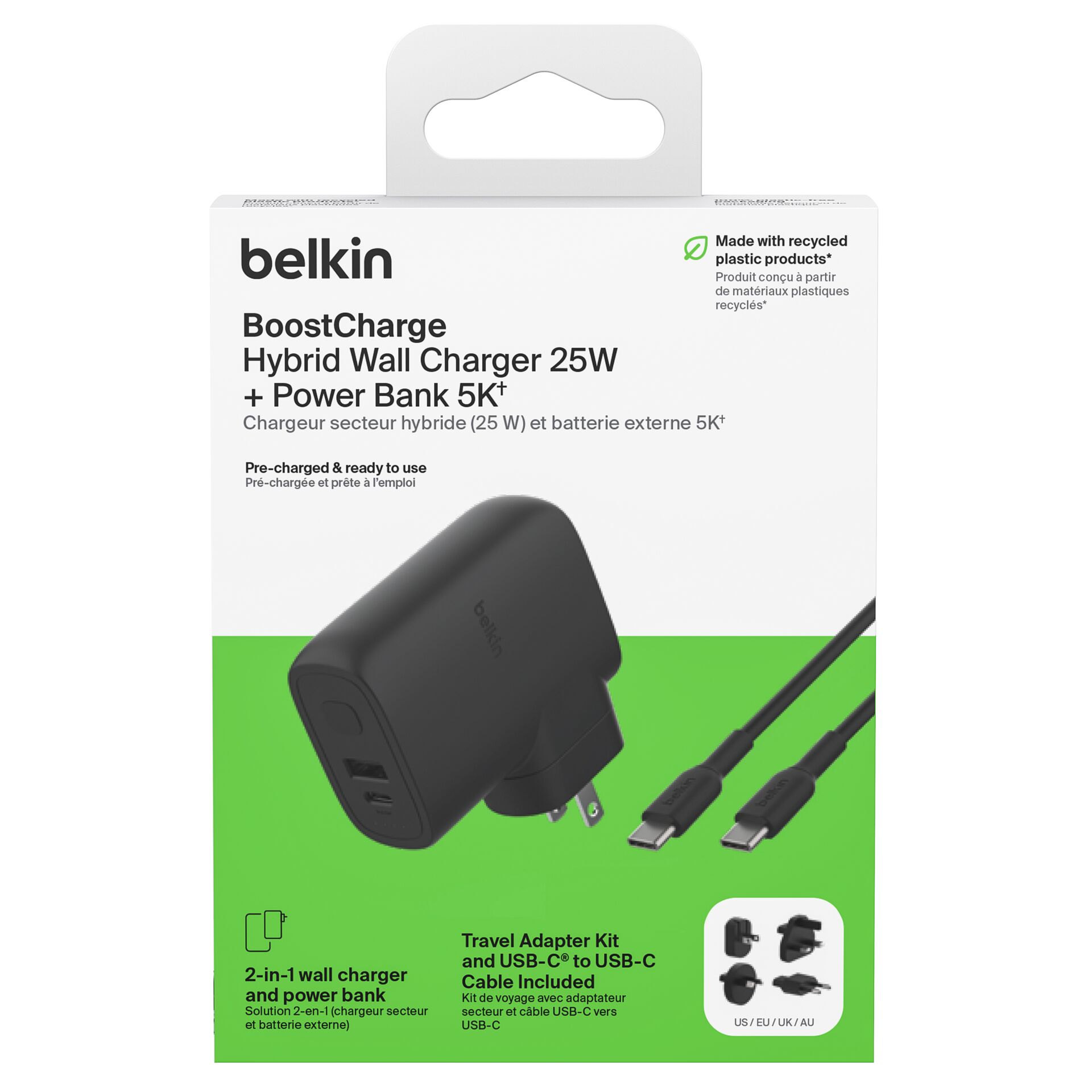 Belkin BOOST Charge Hybrid Dual Ladeger.+Powerbk.BPZ003bt1MB