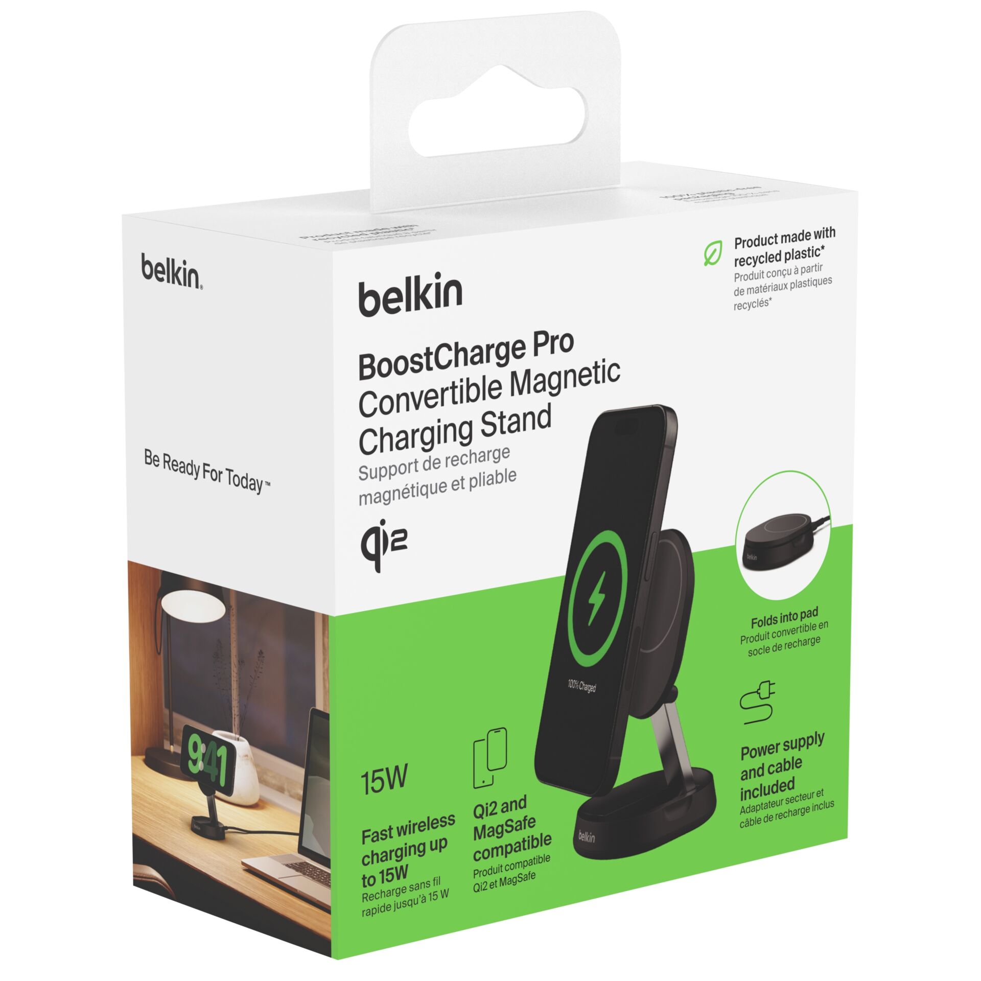 Belkin BOOST Charge Pro Qi2 15W magnet.Ladestation sw.WIA008