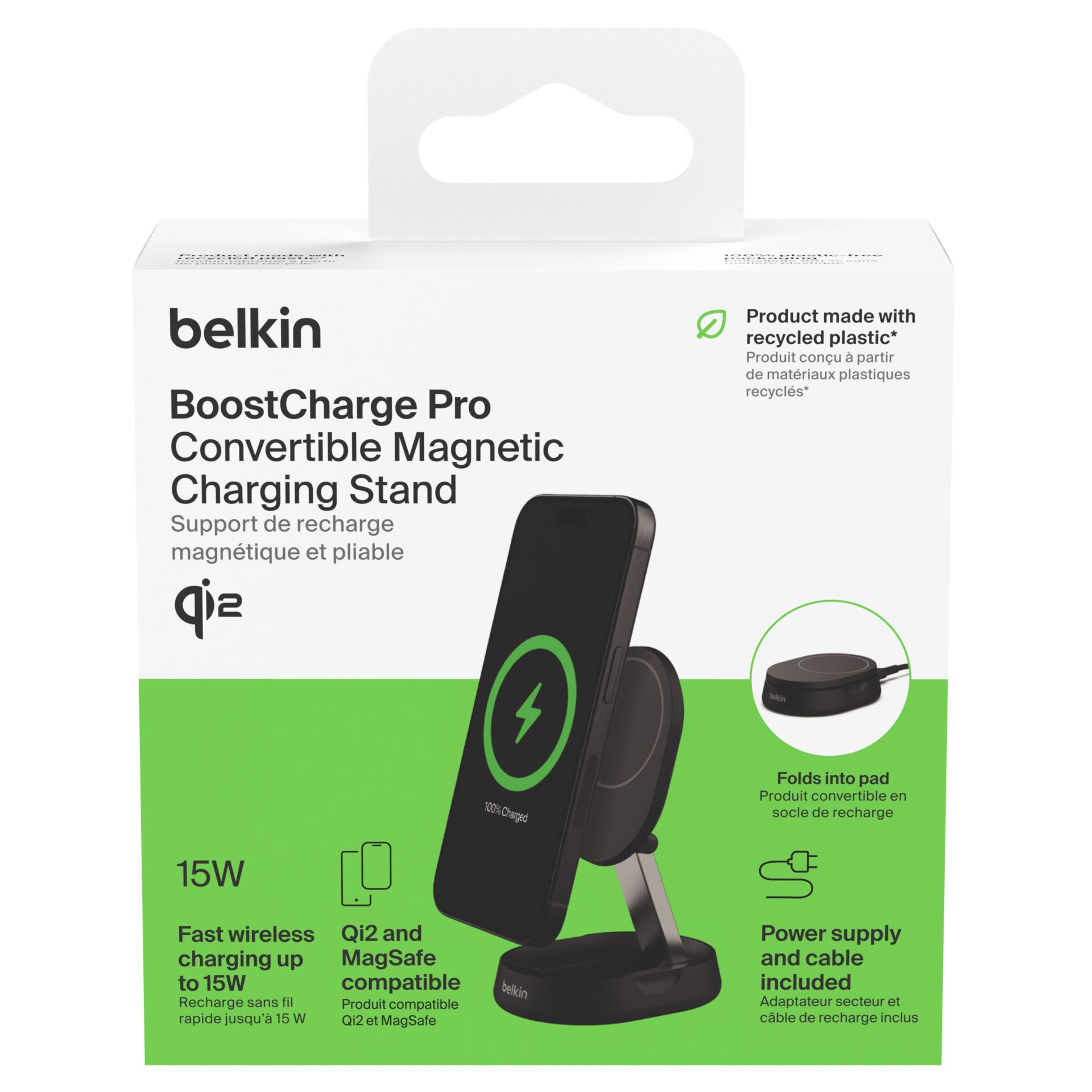 Belkin BOOST Charge Pro Qi2 15W magnet.Ladestation sw.WIA008