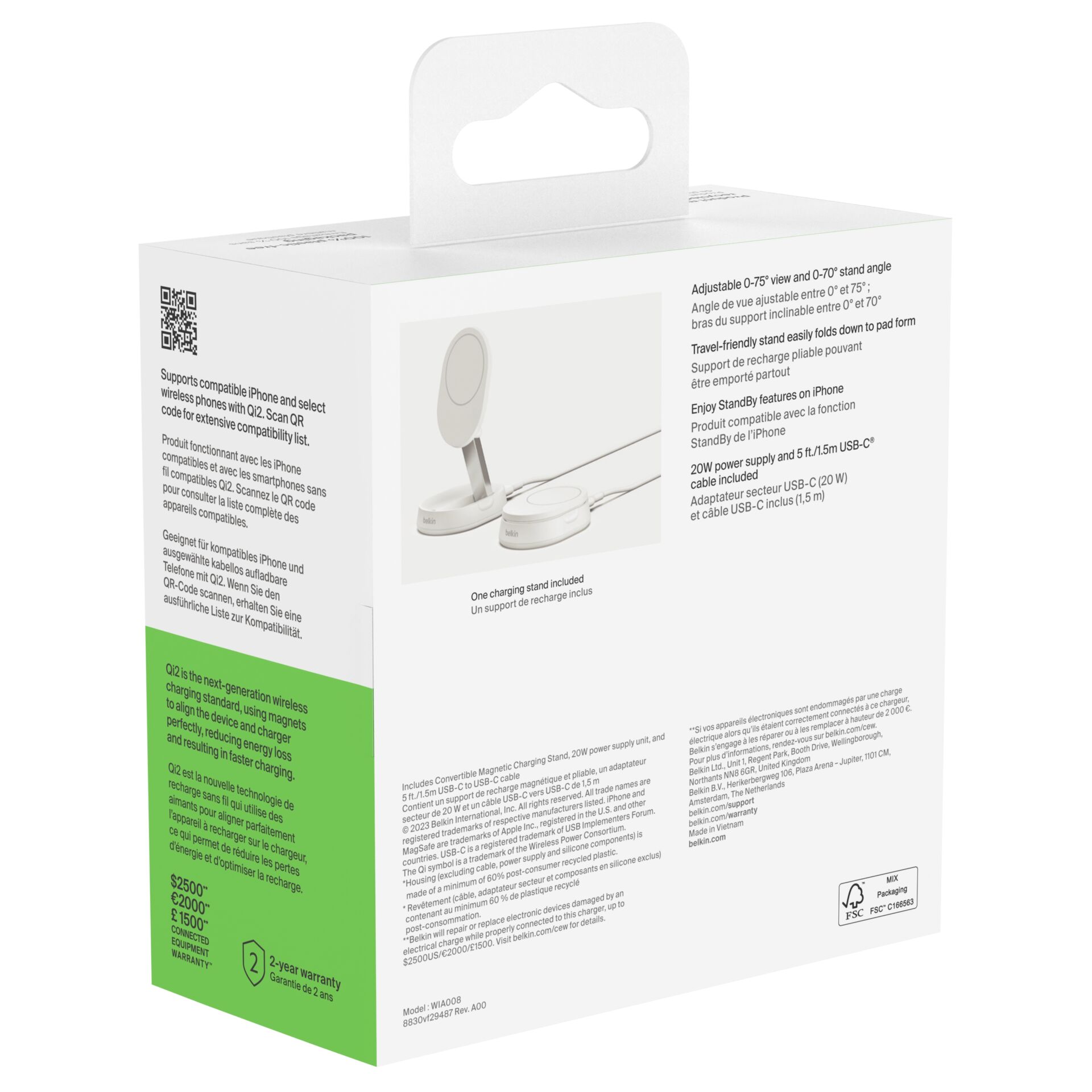 Belkin BOOST Charge Pro Qi2 15W magnet.Ladestation ws.WIA008