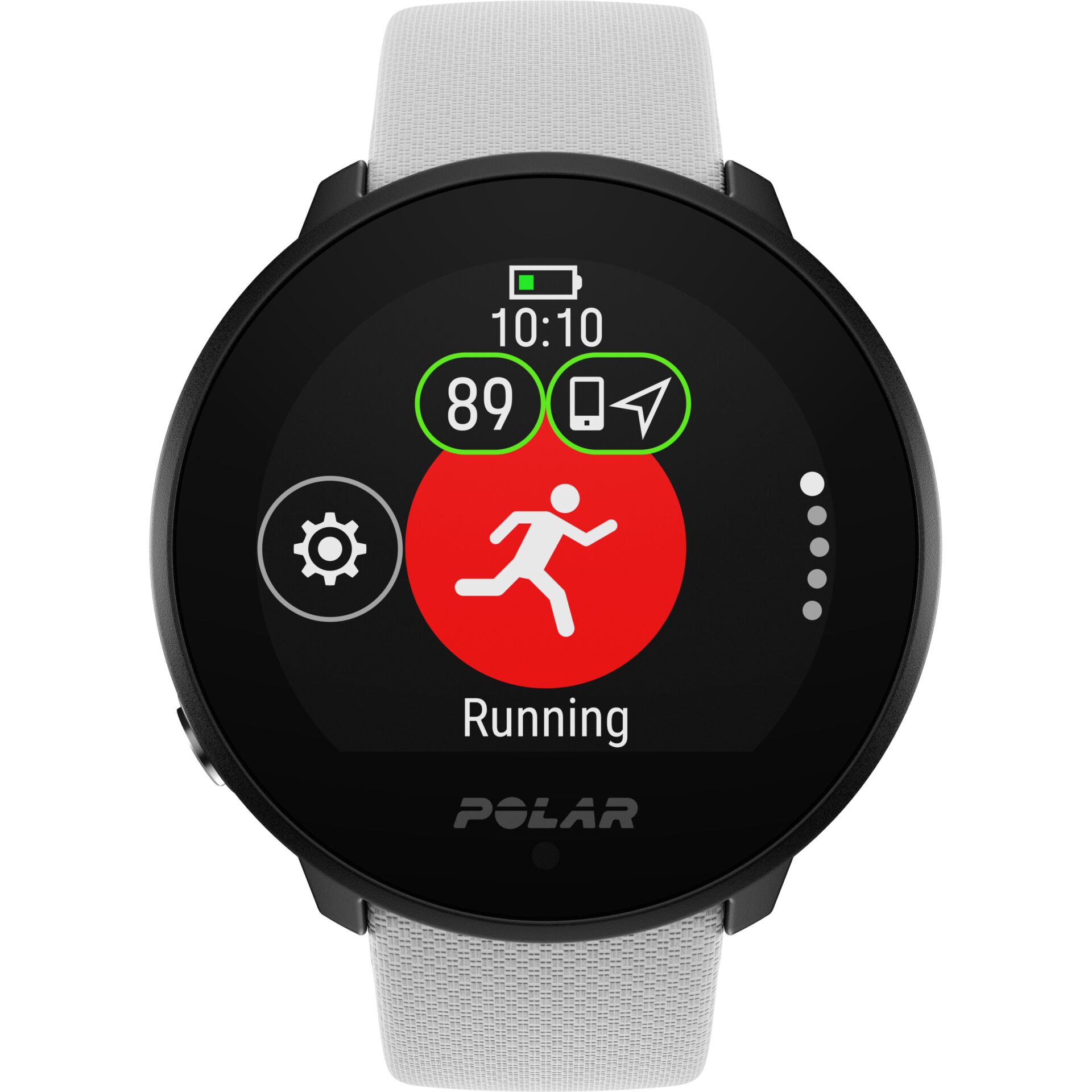 Polar Unite White S-L Silikonarmband mit Dornschließe