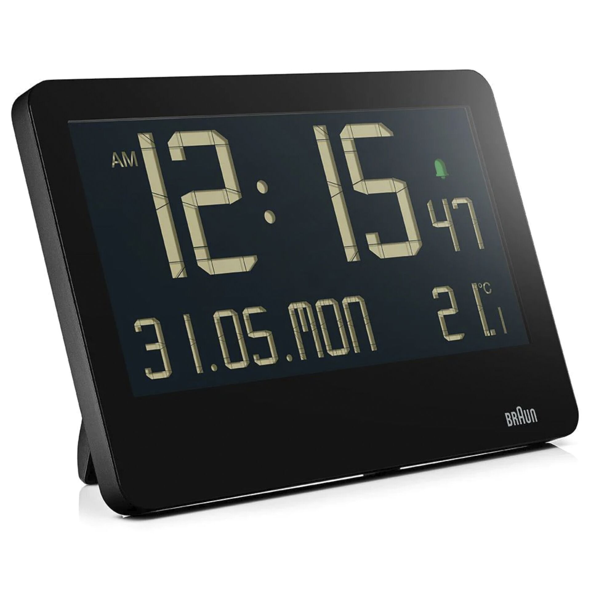Braun BC 14   schwarz Quarz Wanduhr digital