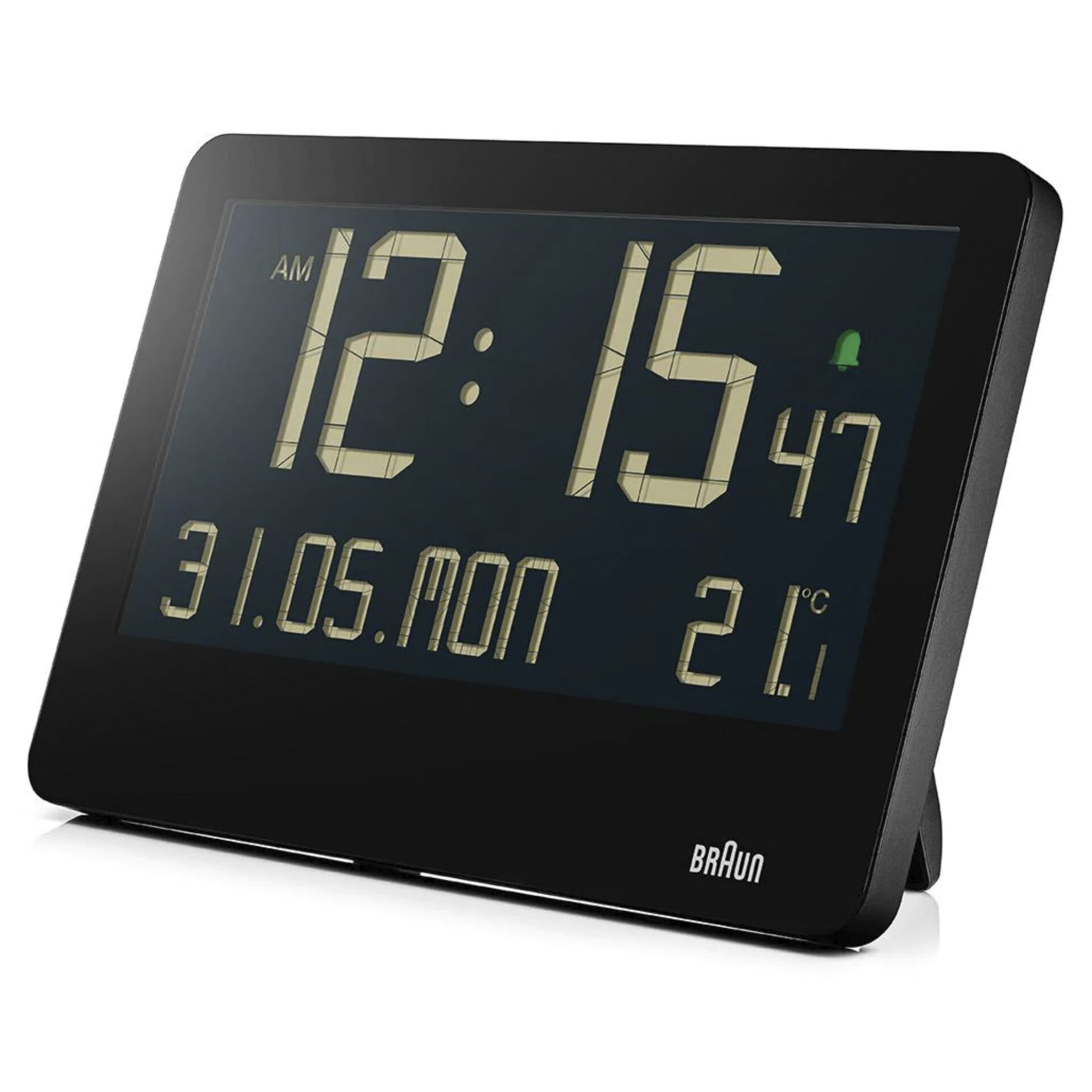 Braun BC 14   schwarz Quarz Wanduhr digital