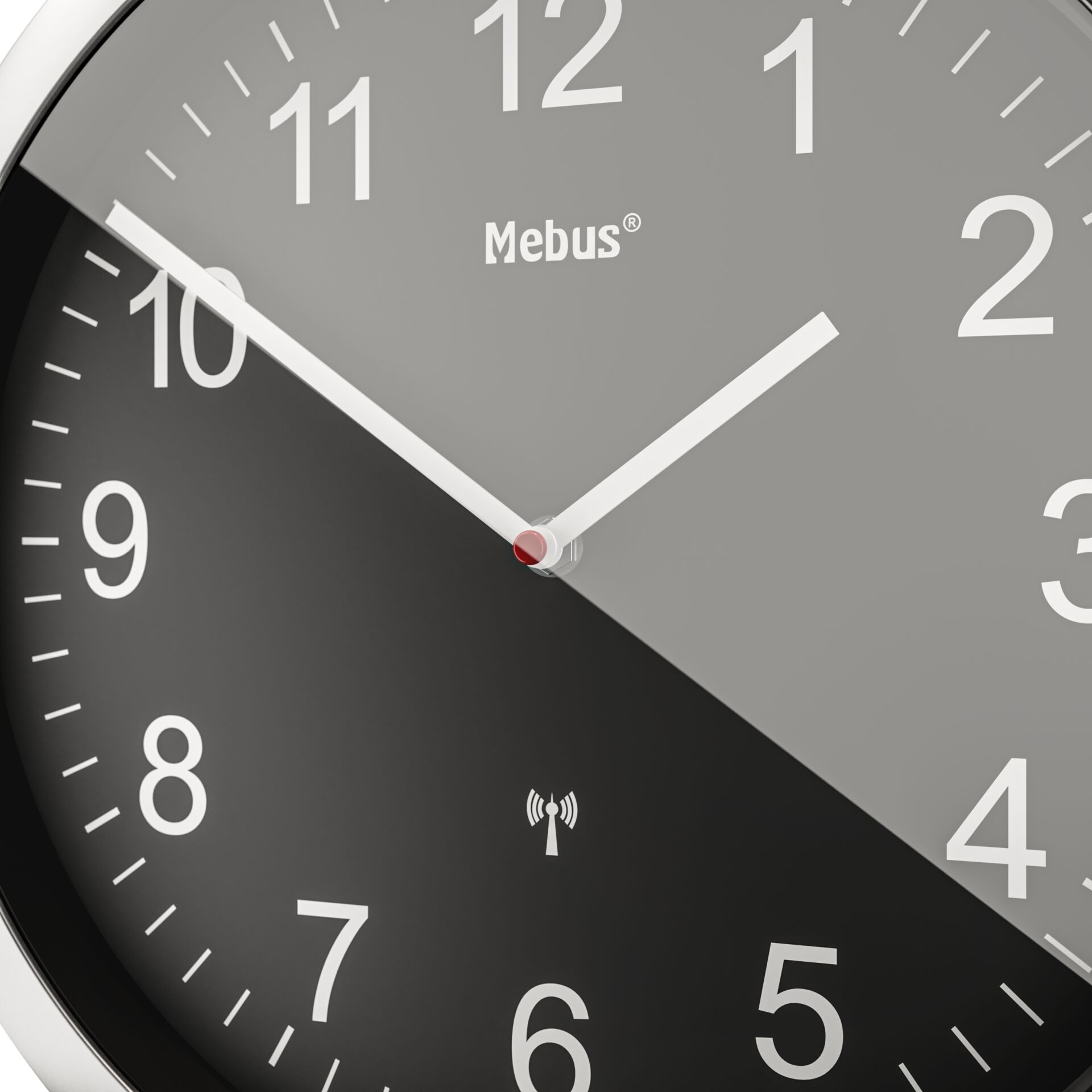 Mebus 19812 Funkwanduhr schwarz/silber