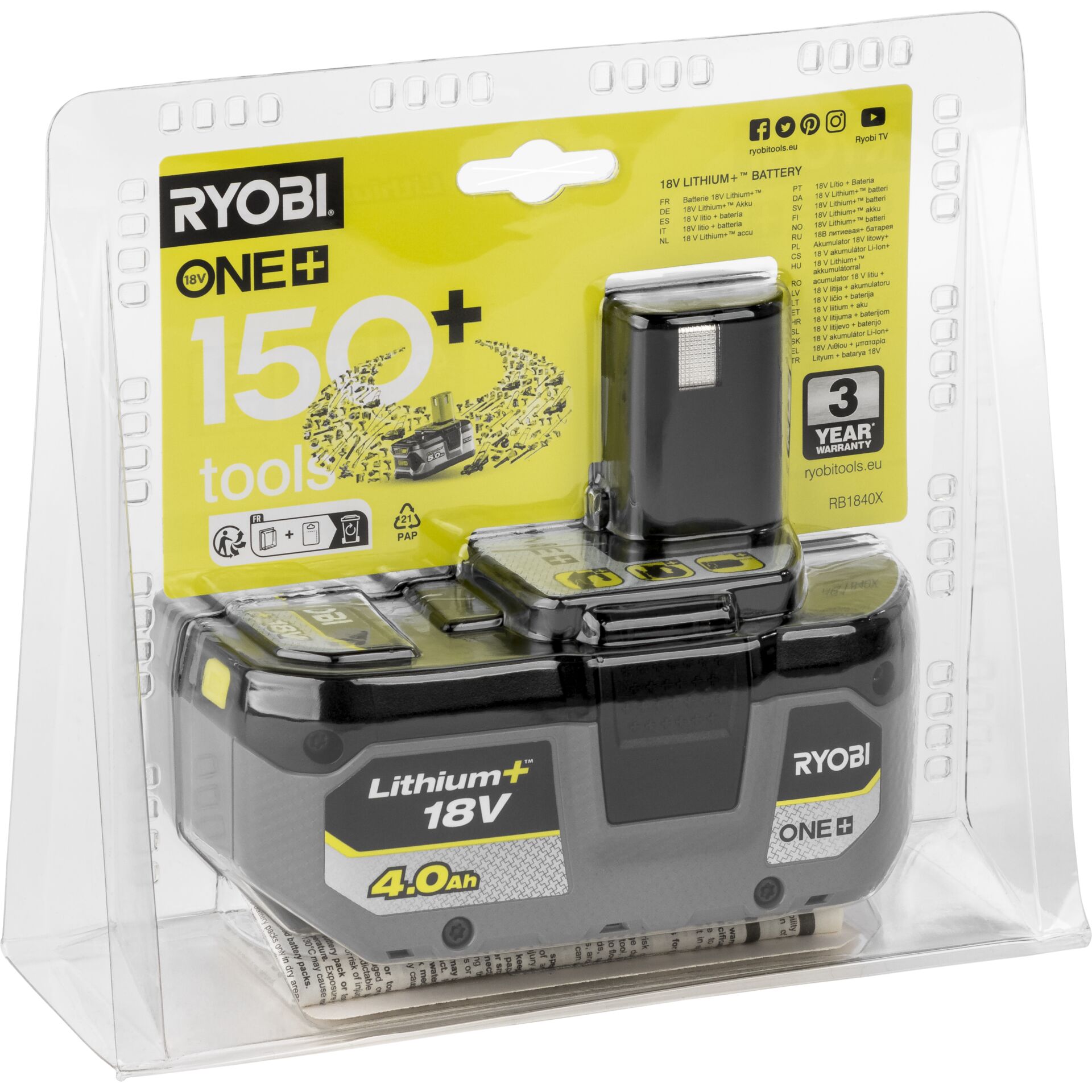 Ryobi RB1840X 18V 4,0Ah batt.