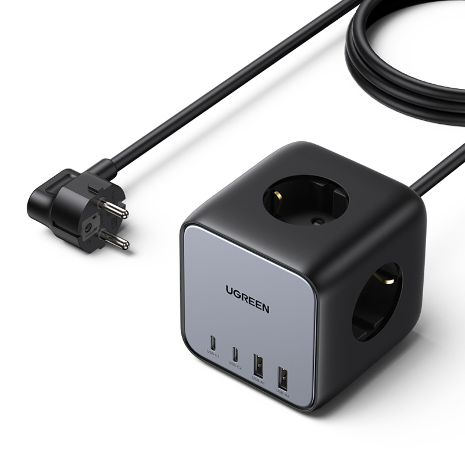 UGREEN DigiNest Cube Power Strip (3 AC outlets + 65W 2A2C)