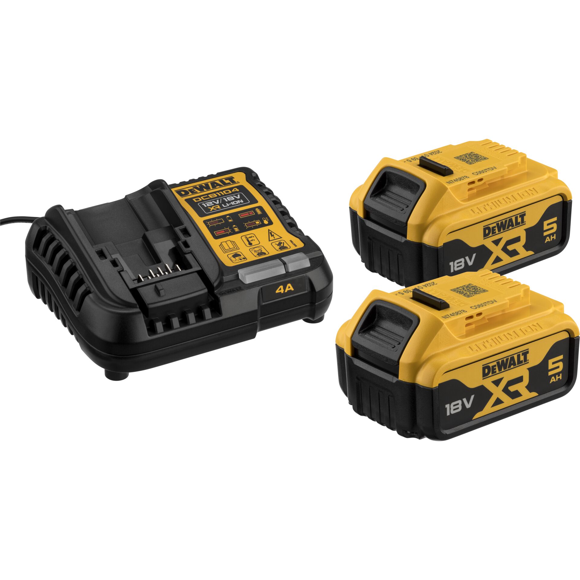 DeWalt DCB1104P2-QW 2x 18V 5Ah kit batterie