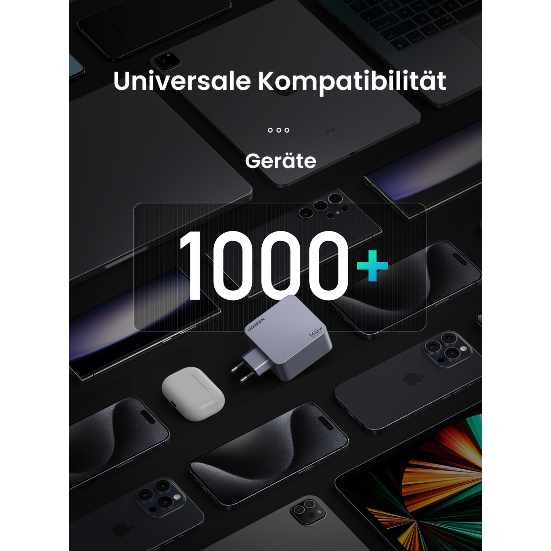 UGREEN Nexode Pro 160W GaN caricabatt. con USB-C cavo
