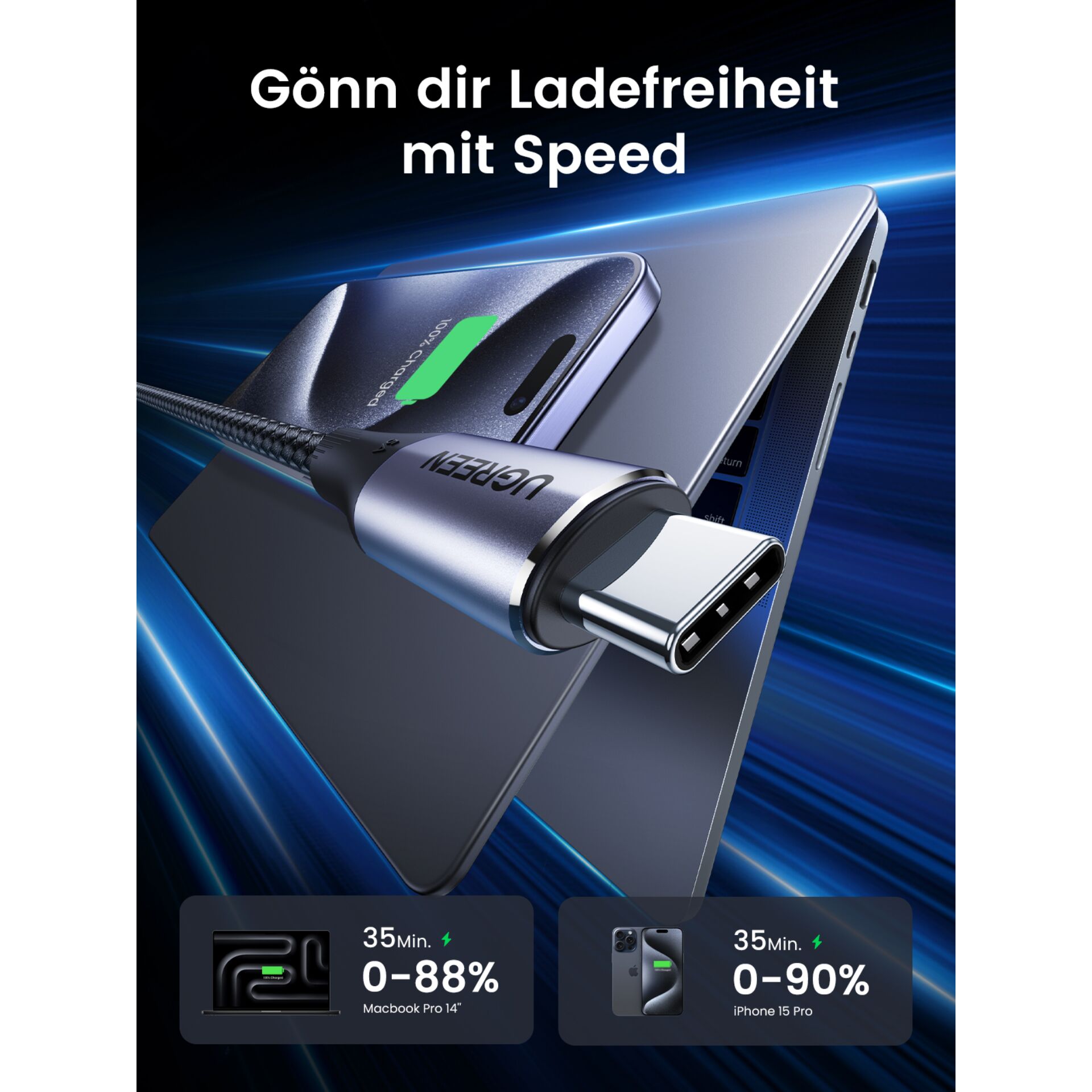 UGREEN USB-C to USB-C Cable 140W Gen2 Black 1m