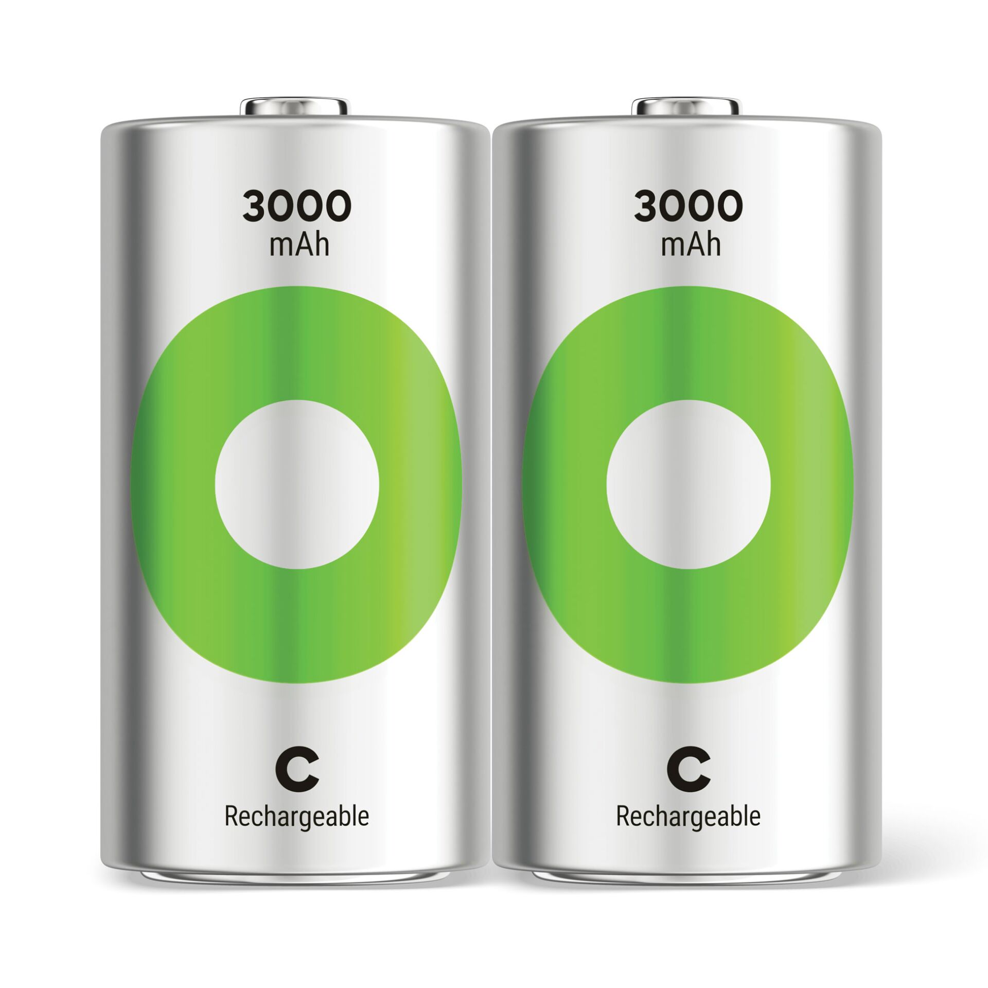 1x2 GP ReCyko NiMH batt. C Baby 3000mAH, pronte per l'uso