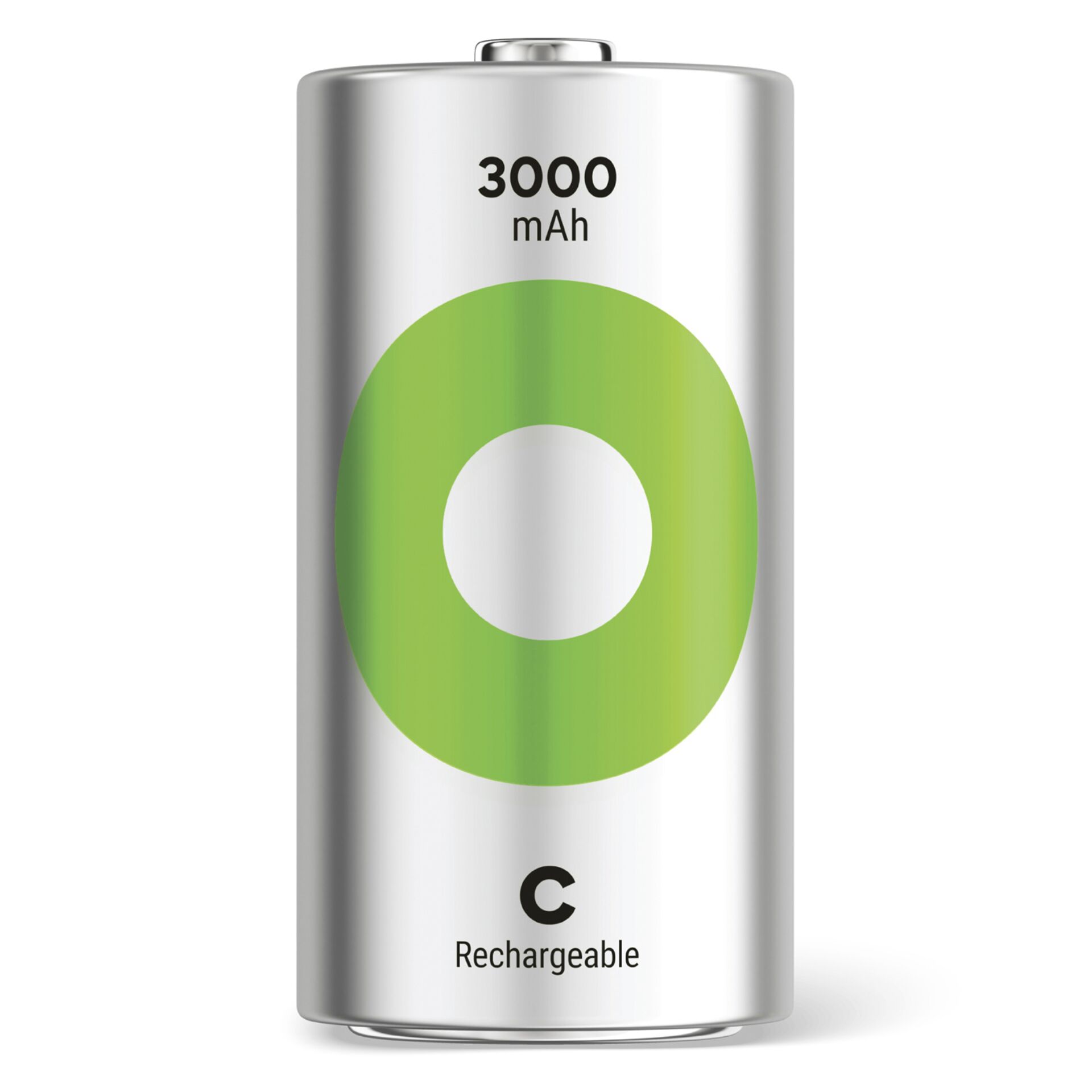 1x2 GP ReCyko NiMH batt. C Baby 3000mAH, pronte per l'uso