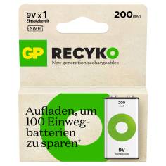 GP ReCyko NiMH batt. 9V Block 200mAH, pronta per l'uso 2
