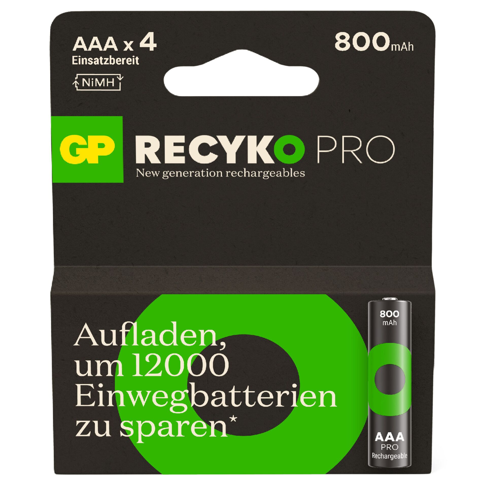 1x4 GP ReCyko Pro NiMH Akkus AAA/Micro 800mAh Pro