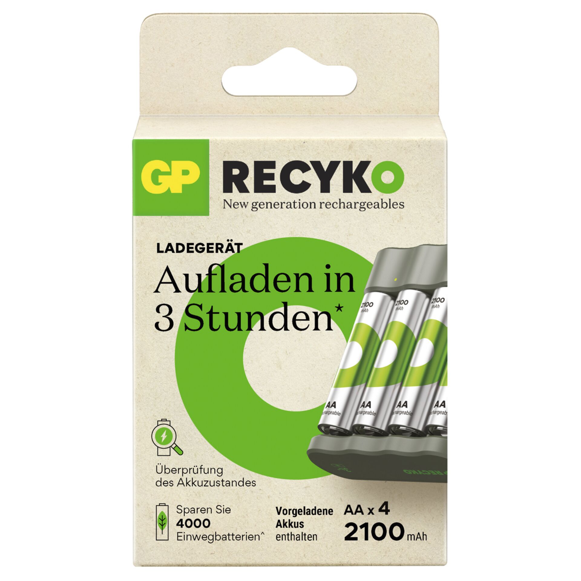 GP ReCyko B441 4-Port USB-Modell Ladegerät inkl.4xAA NiMh 21