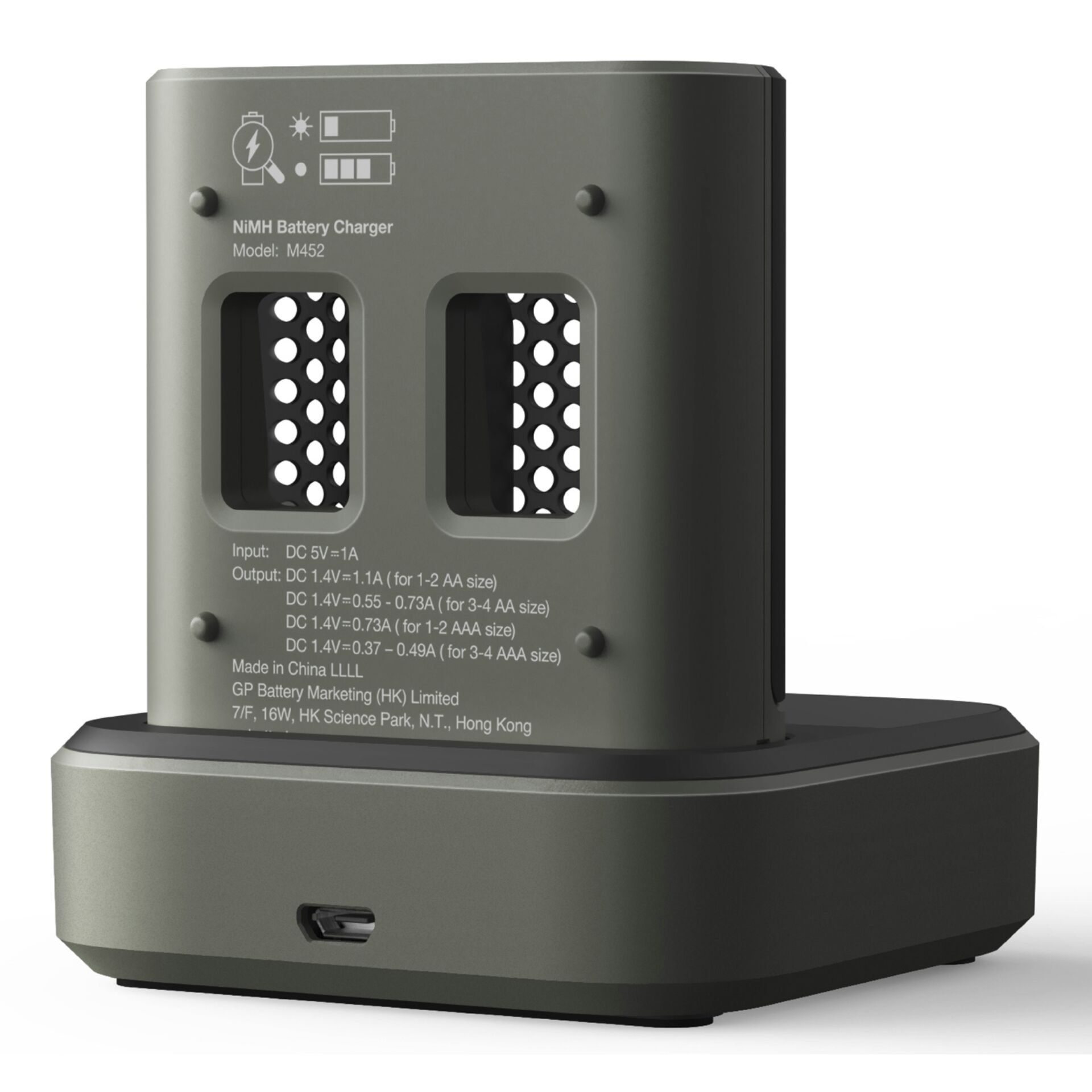 GP ReCyko M452 4-fach LCD-Modell Docking St. + 4x AA NiMh 26