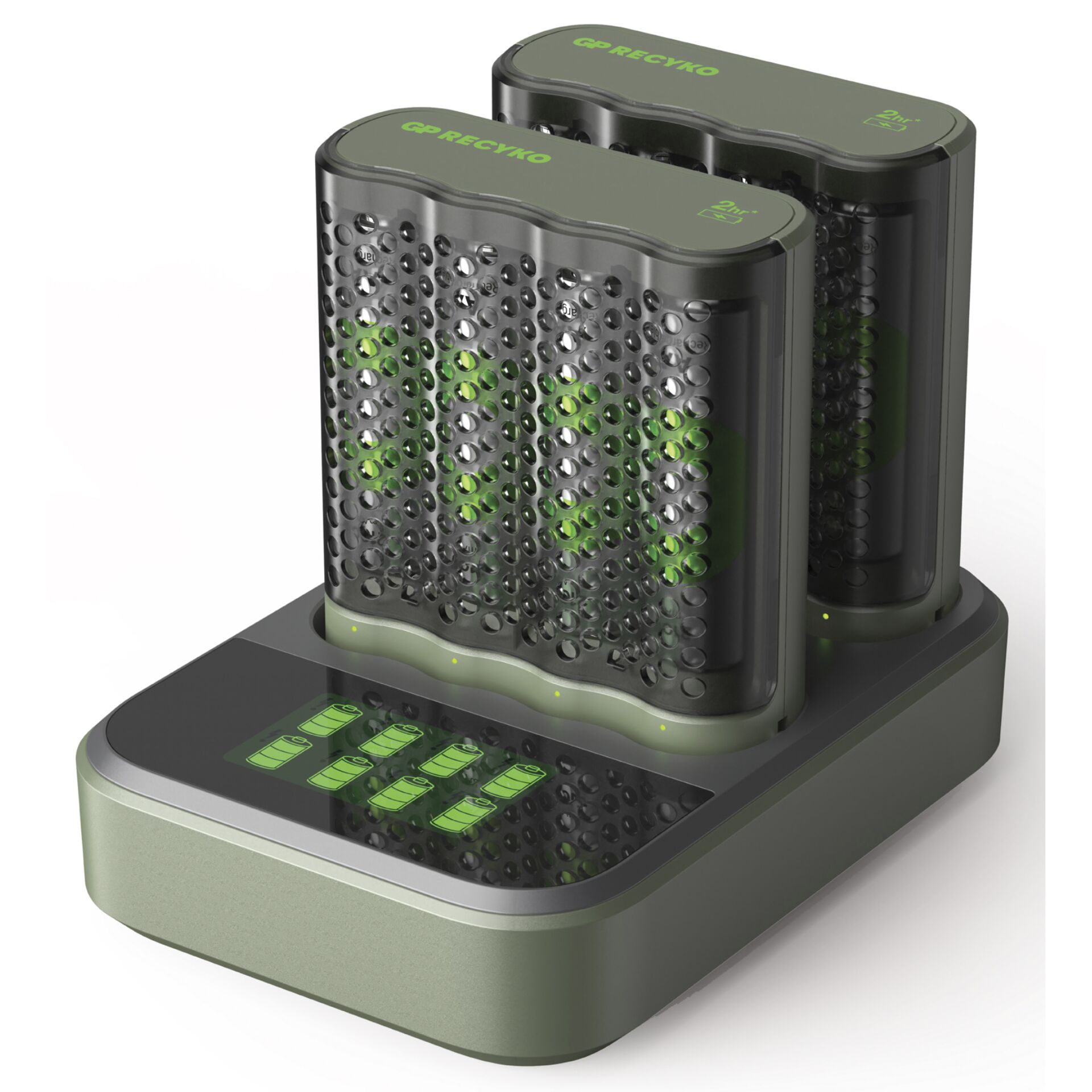 GP ReCyko M452 8-fach LCD-Modell Docking St. + 4x AA NiMh 26