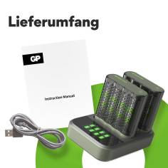 GP ReCyko M452 8-fach LCD-Modell Docking St. + 4x AA NiMh 26 2