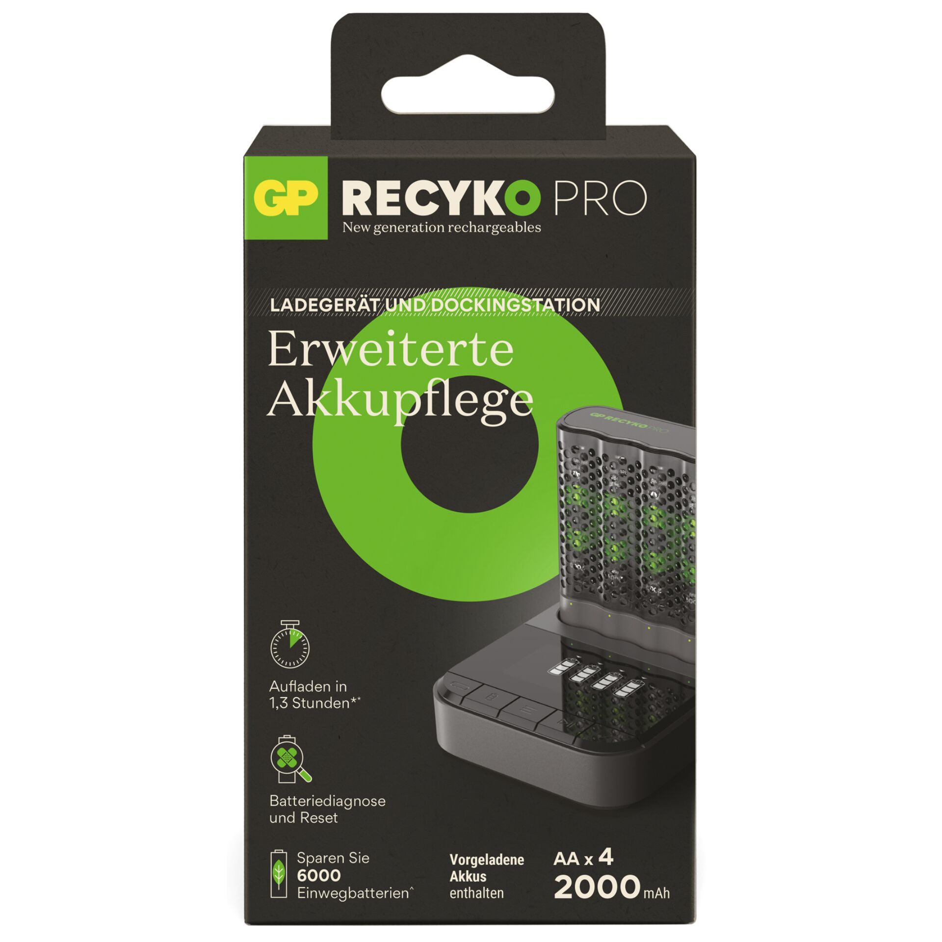 GP ReCyko Pro P461 USB-Modell Ladegerät inkl.4xaa NiMh 2000m