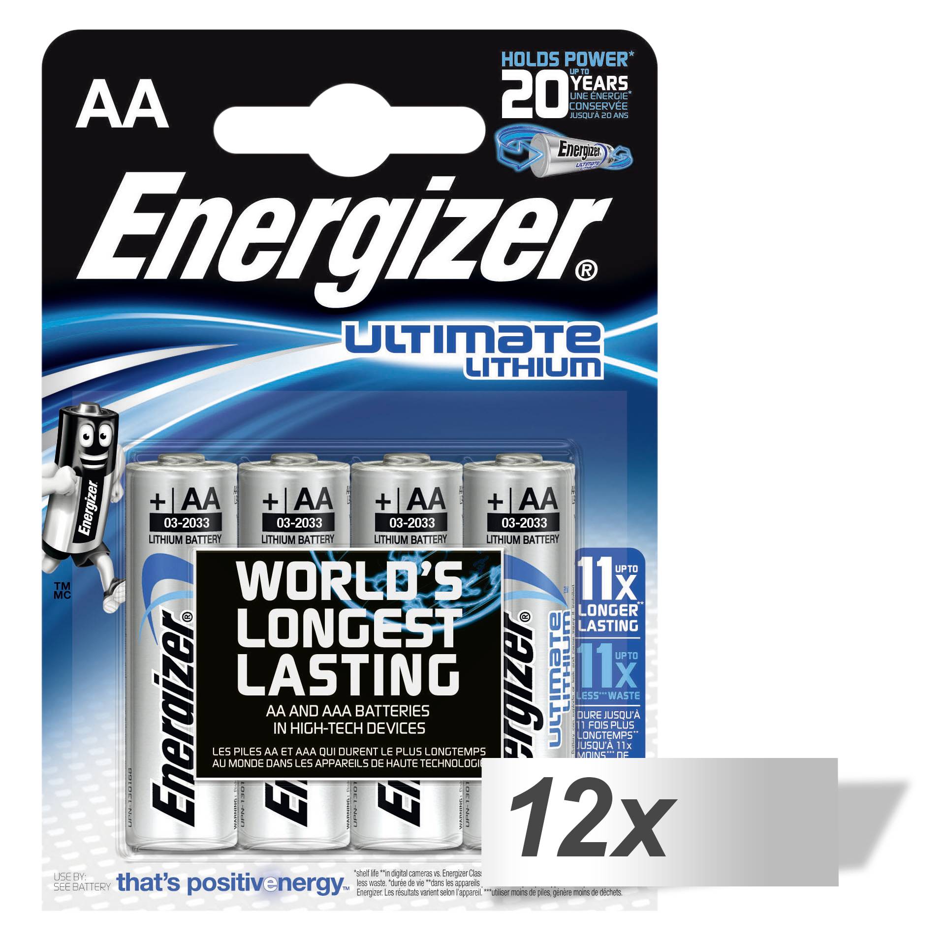 12x4 ENERGIZER Ultimate Lithium Mignon AA LR 6 1,5V