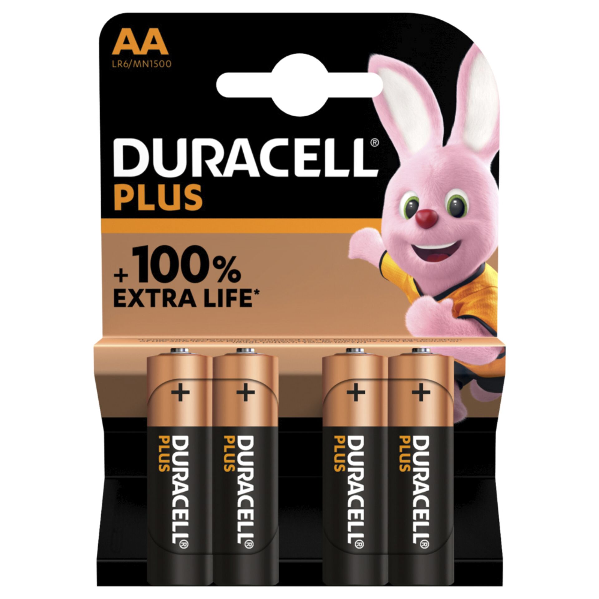 1x4 Duracell Plus Mignon MN1500 AA LR6 1,5V