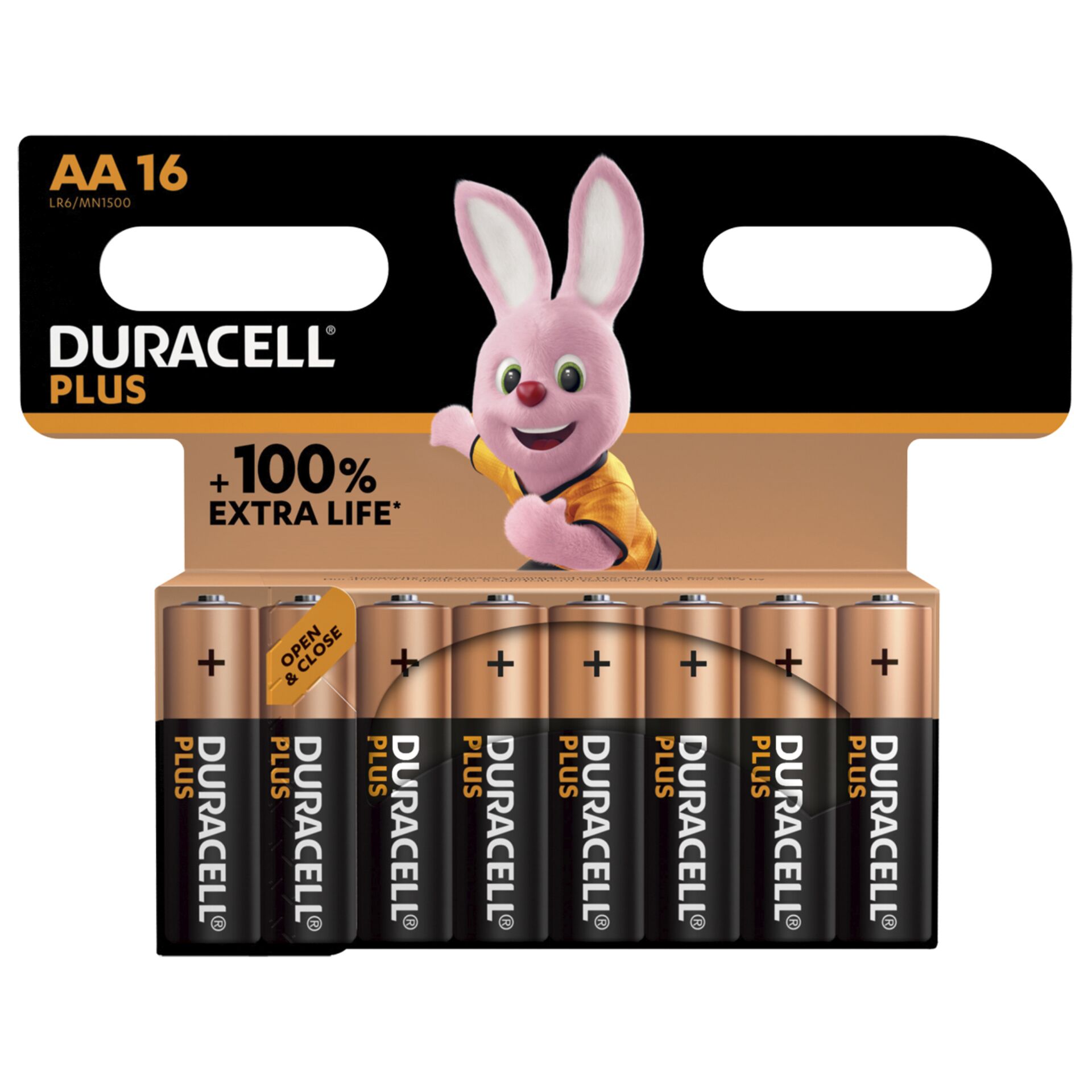 1x16 Duracell Plus Mignon MN1500 AA LR6 1,5V