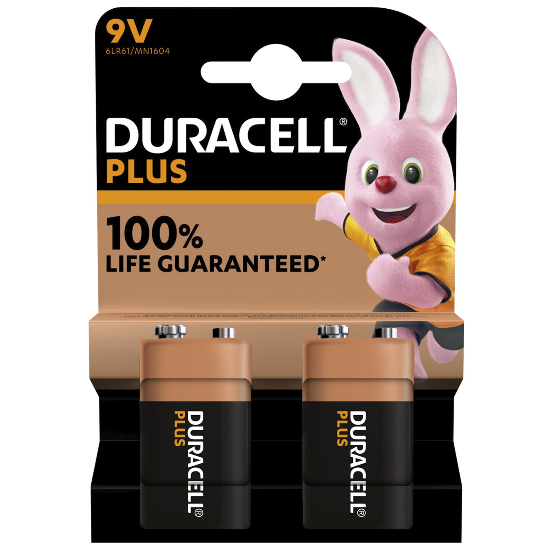 1x2 Duracell Plus 9V-Block MN1640 6LR61