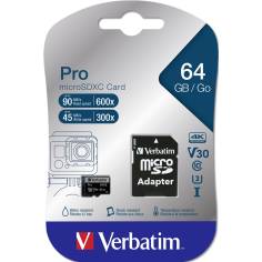 Verbatim microSDXC Pro      64GB Class 10 UHS-I incl adatt.