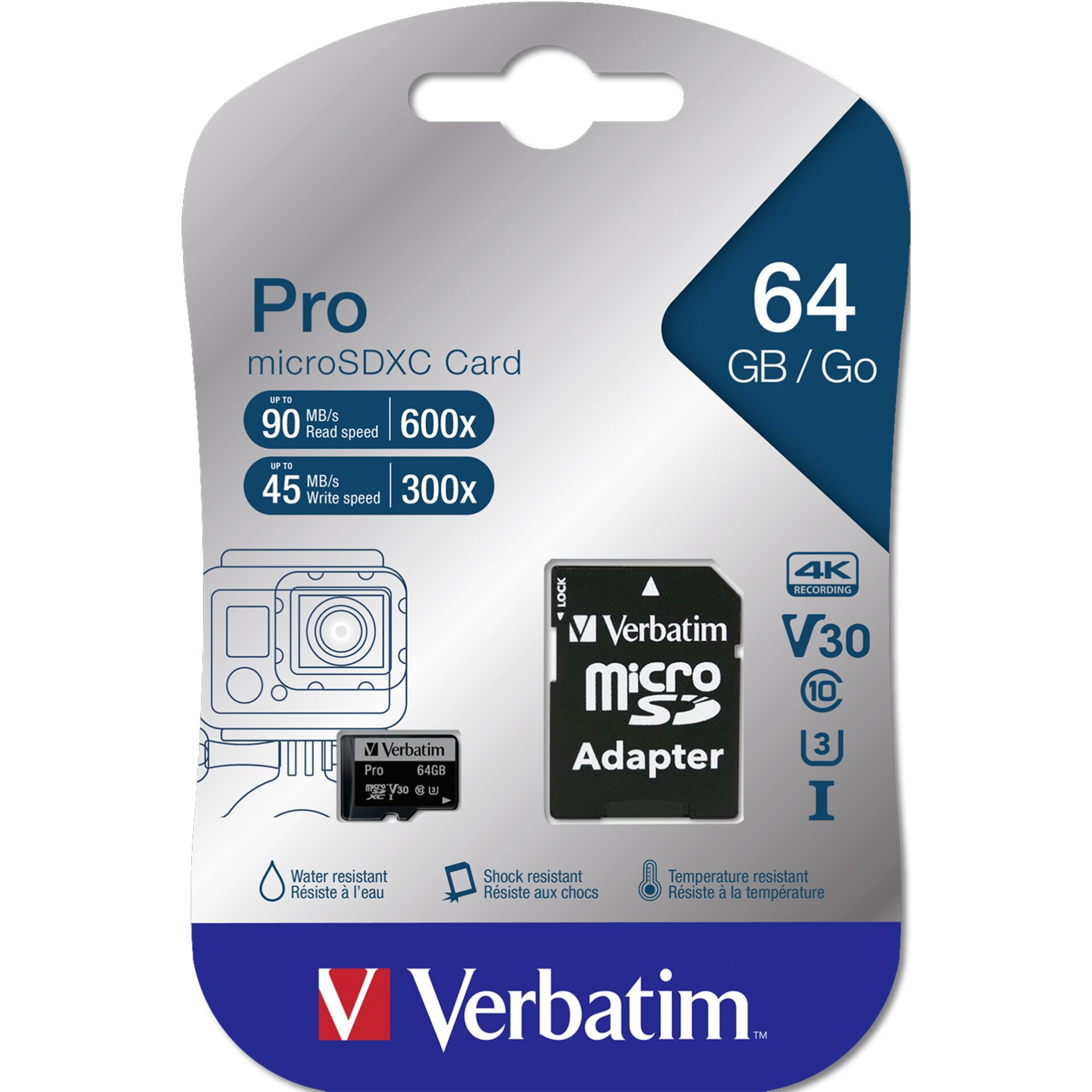Verbatim microSDXC Pro      64GB Class 10 UHS-I incl adatt.