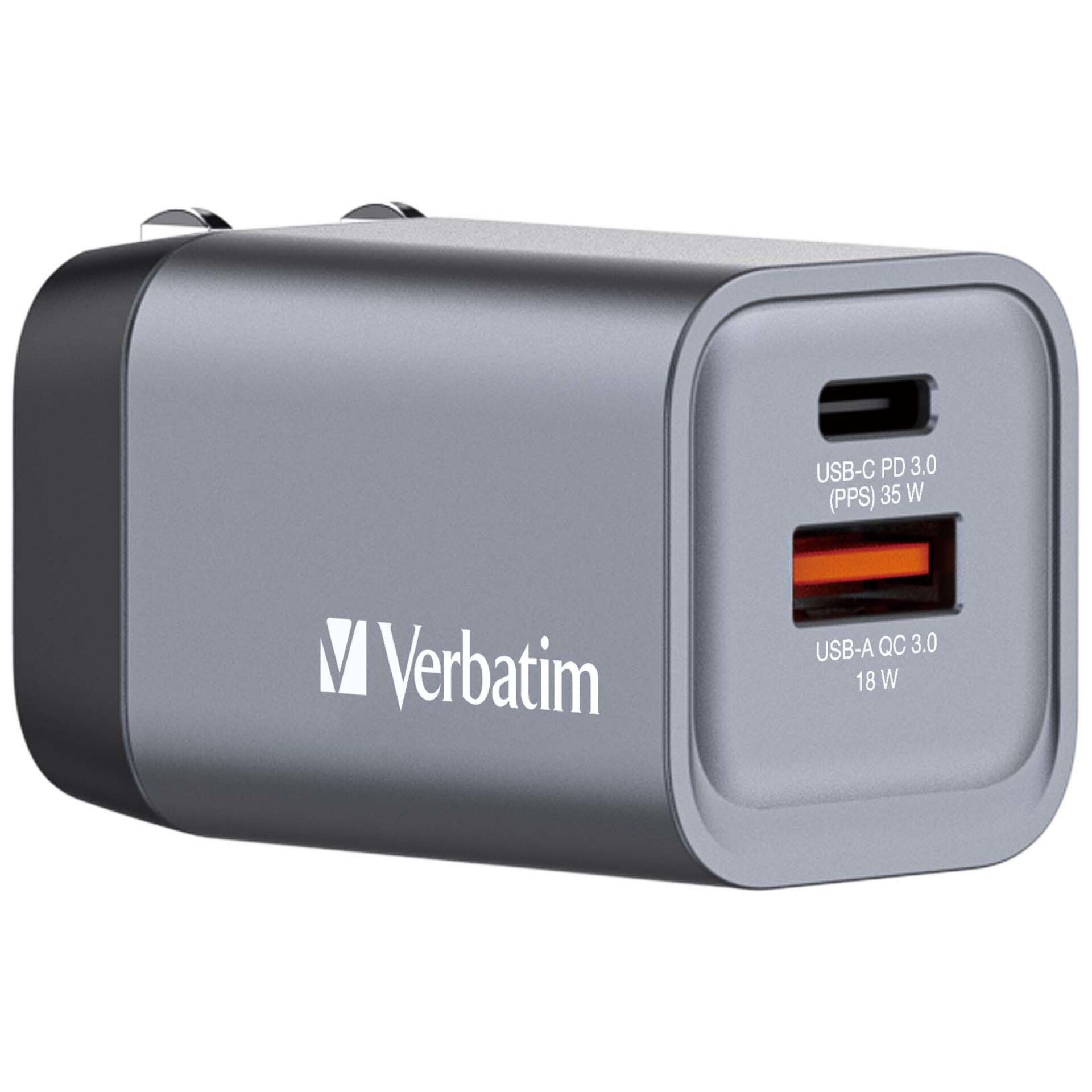 Verbatim GNC-35 GaN Charger 34W 1xUSB-C PD, 1xUSB-A QC 3.0 3