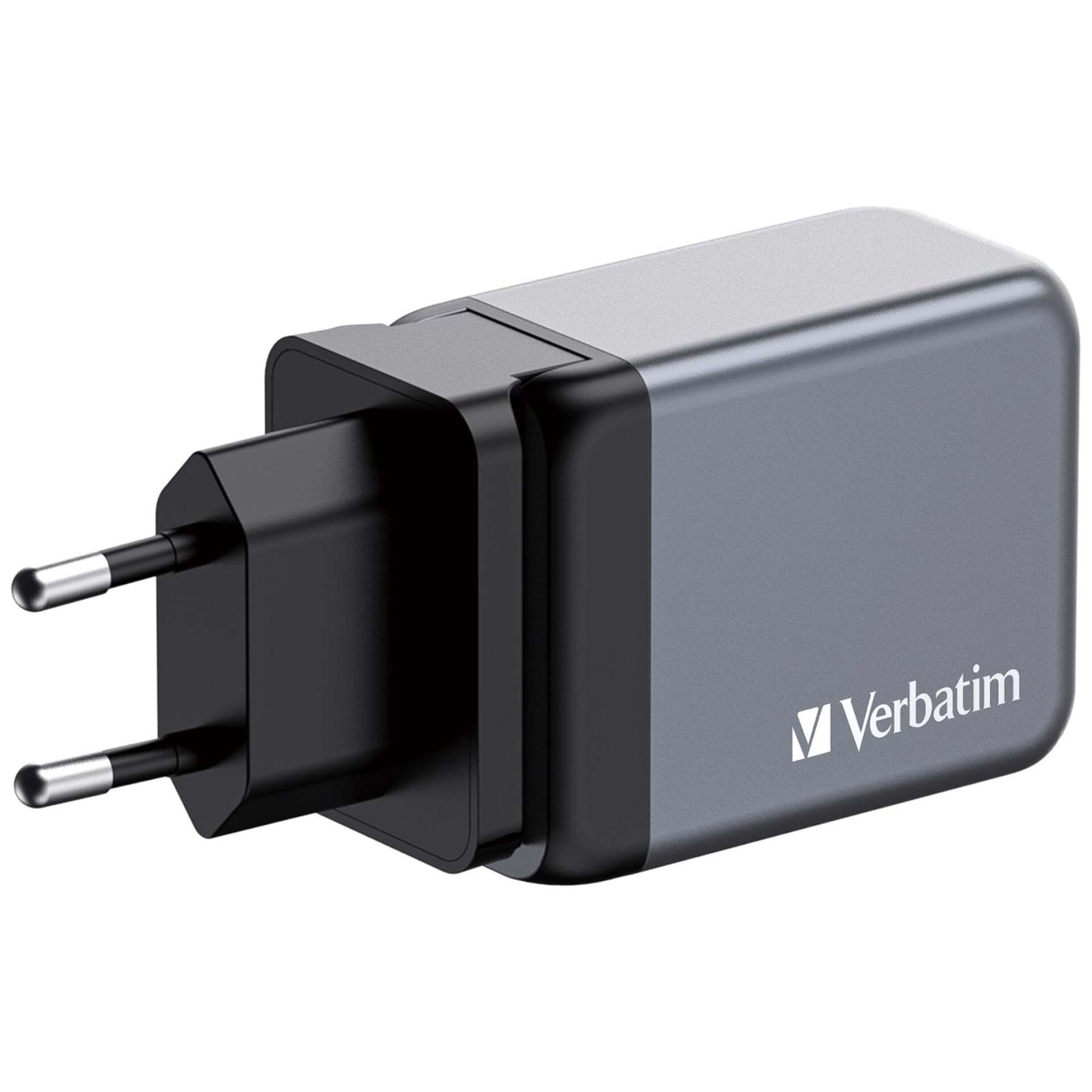 Verbatim GNC-64 GaN Charger 65W 2xUSB-C PD, 1xUSB-A QC 3.0 3