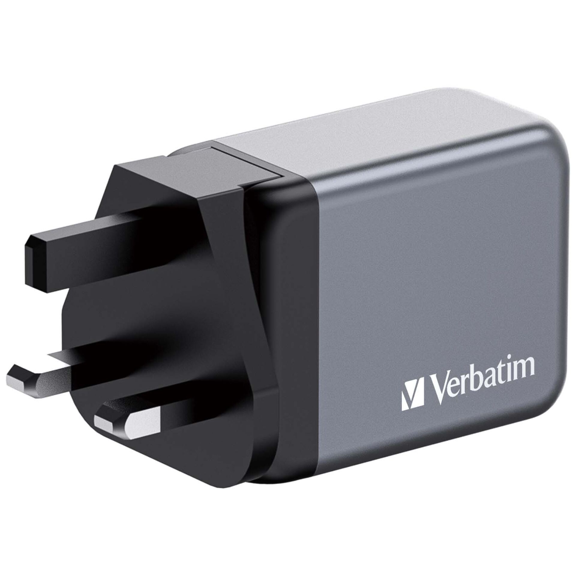 Verbatim GNC-64 GaN Charger 65W 2xUSB-C PD, 1xUSB-A QC 3.0 3