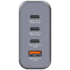 Verbatim GNC-140 GaN Charg. 140W 3xUSB-C PD, 1xUSB-A QC 3.0 2