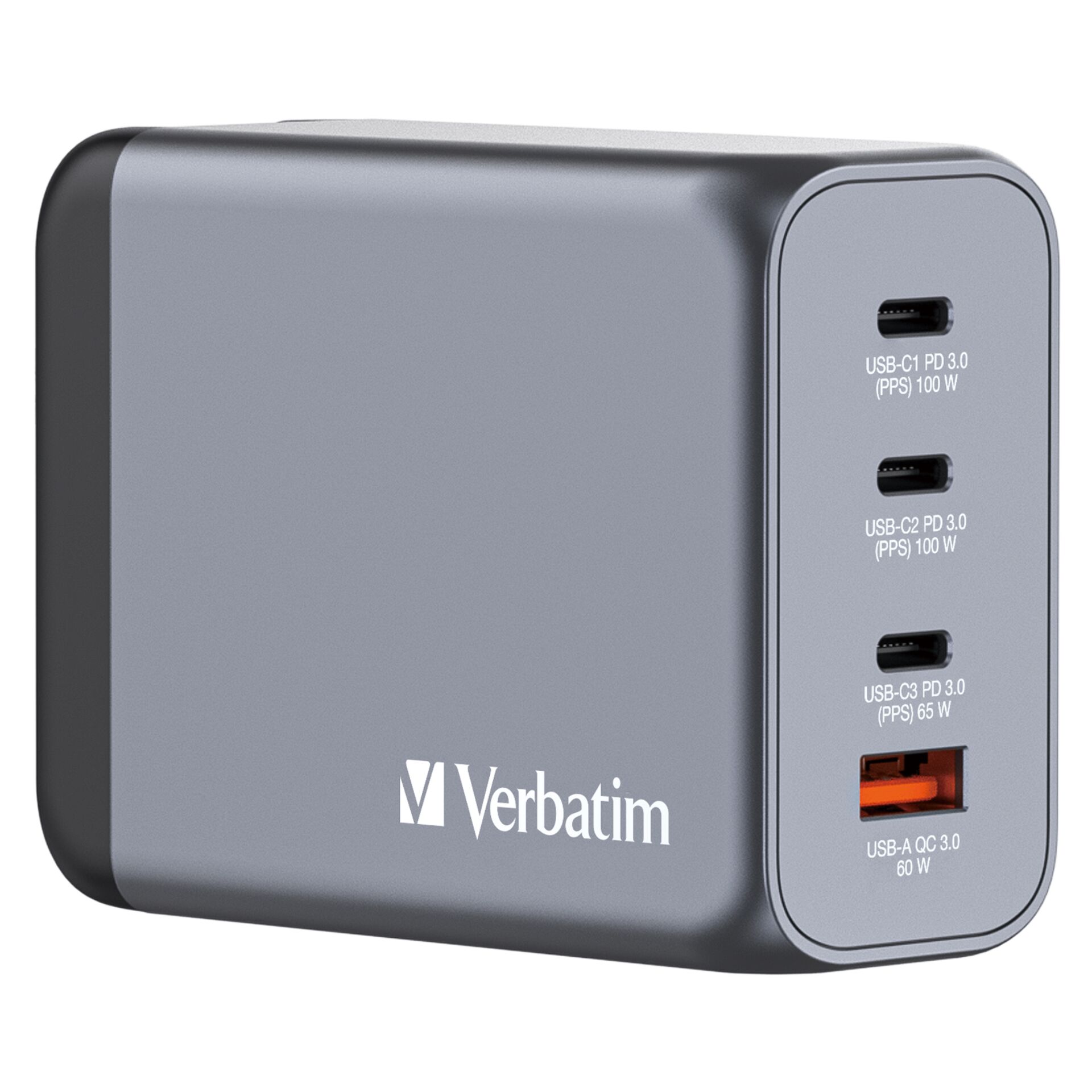 Verbatim GNC-200 GaN Charg. 200W 3xUSB-C PD, 1xUSB-A QC 3.0
