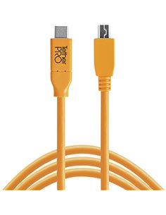 Tether Tools USB-C zu 2.0 Micro- B 5-Pin 4,60m arancio