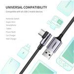 2x1 UGREEN angolato USB-C a USB-A cavo dati nero 2M