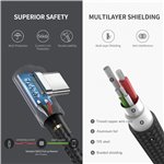 2x1 UGREEN angolato USB-C a USB-A cavo dati nero 2M