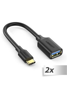 2x1 UGREEN tipo C USB 3.0 convertitore adatt. nero 150mm