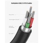 2x1 UGREEN tipo C USB 3.0 convertitore adatt. nero 150mm