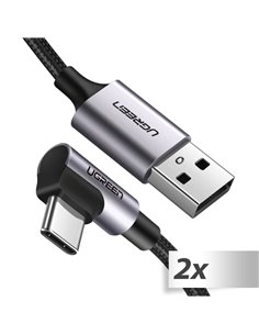 2x1 UGREEN angolato USB-C To USB-A cavo dati nero 1M